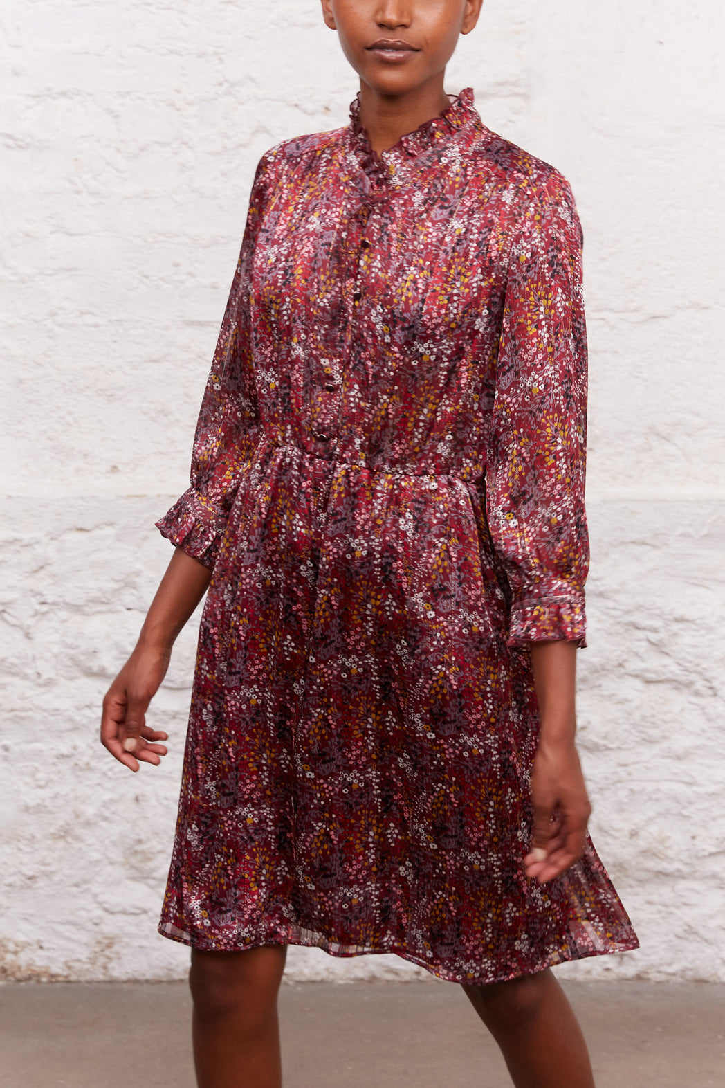 Robe fleurie et fils Lurex - JADA Faume - seconde main