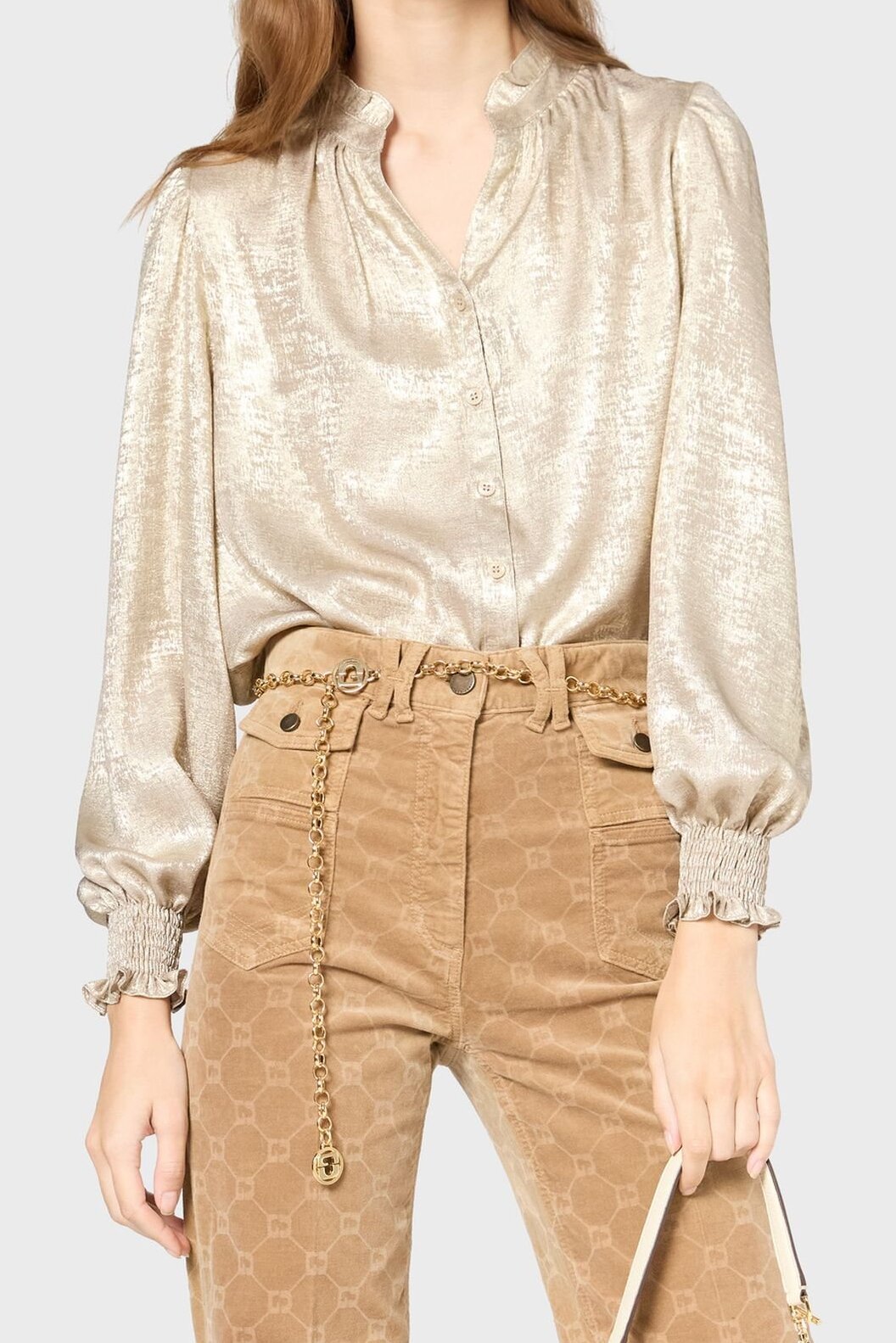 Chemise dorée à col montant - UMELINE Faume - seconde main