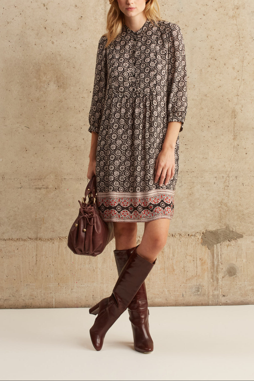 Robe imprimée à plastron - JENA Faume - seconde main