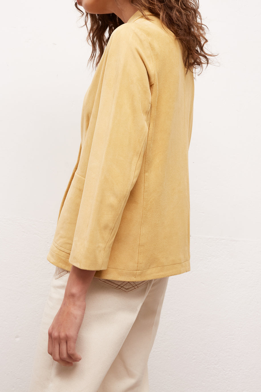 Veste de tailleur en chèvre velours - GALATEA Faume - seconde main