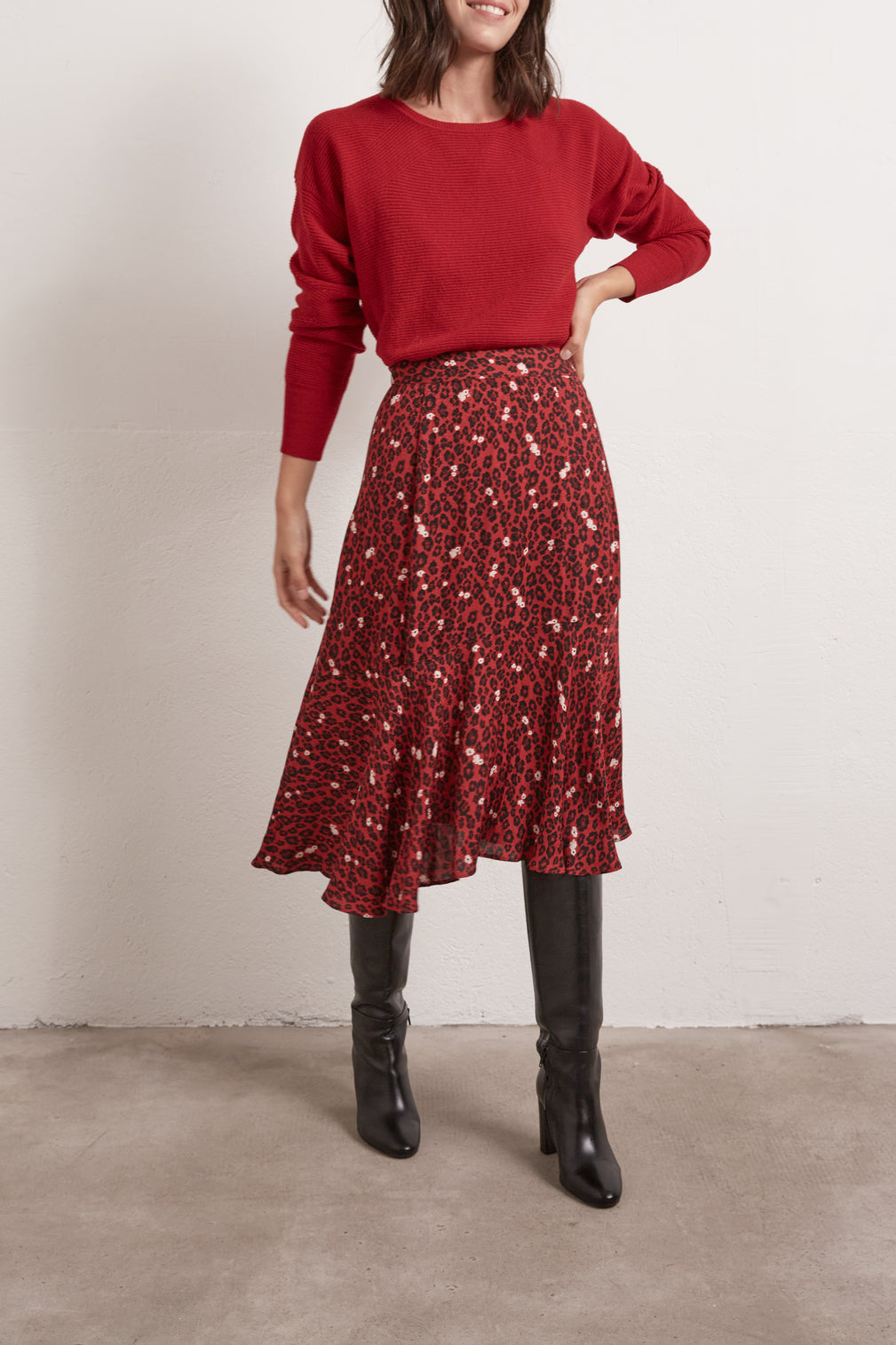 Maria - Jupe évasée à imprimé animalier Faume - seconde main