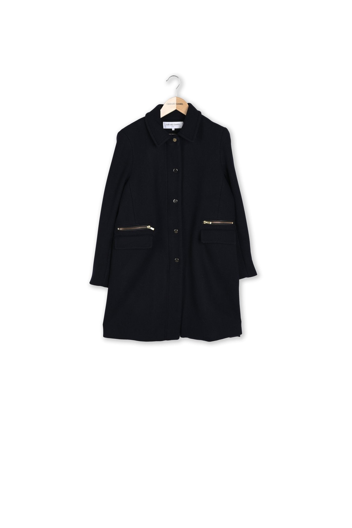 PHANIE - Manteau droit en laine vierge Faume - seconde main