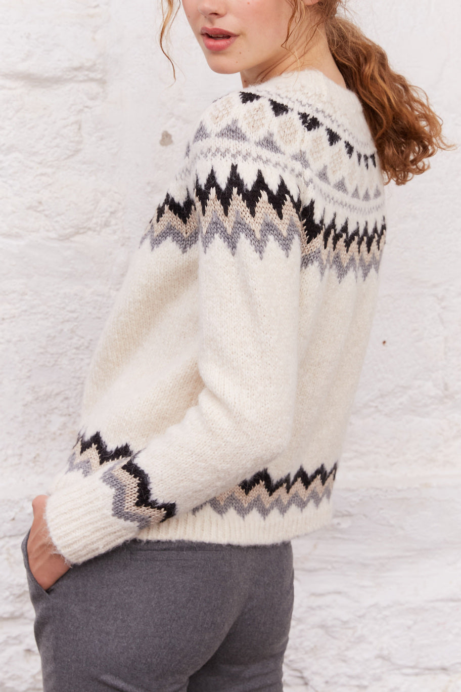 Pull droit à jacquard - LILA Faume - seconde main