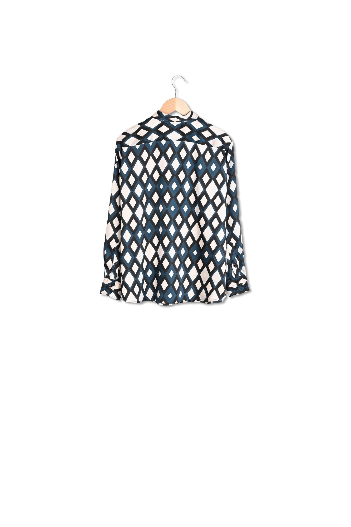 Chemise satinée imprimé losanges - CARLA Faume - seconde main