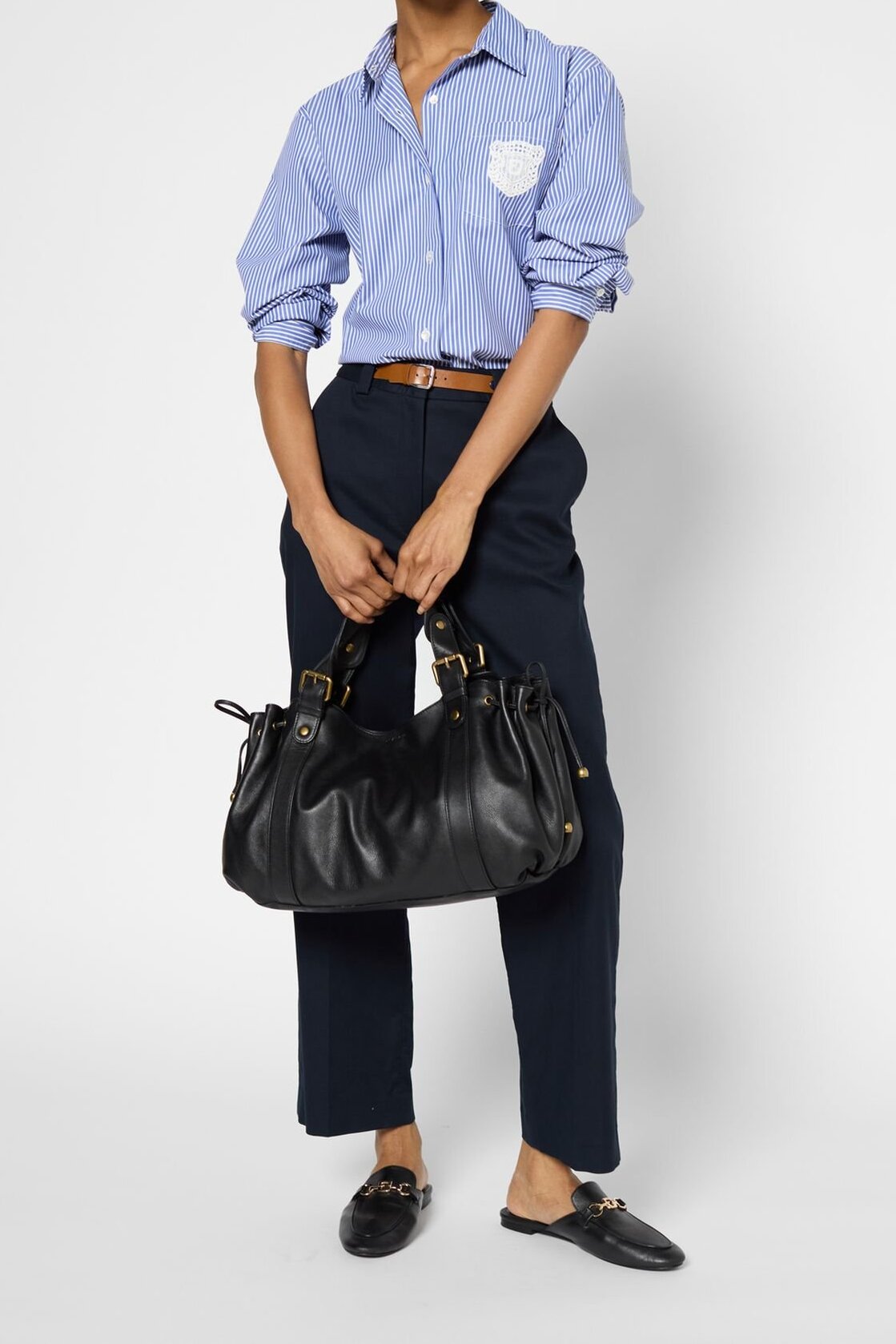 Pantalon 7/8 en coton à ceinture - LUVA Faume - seconde main