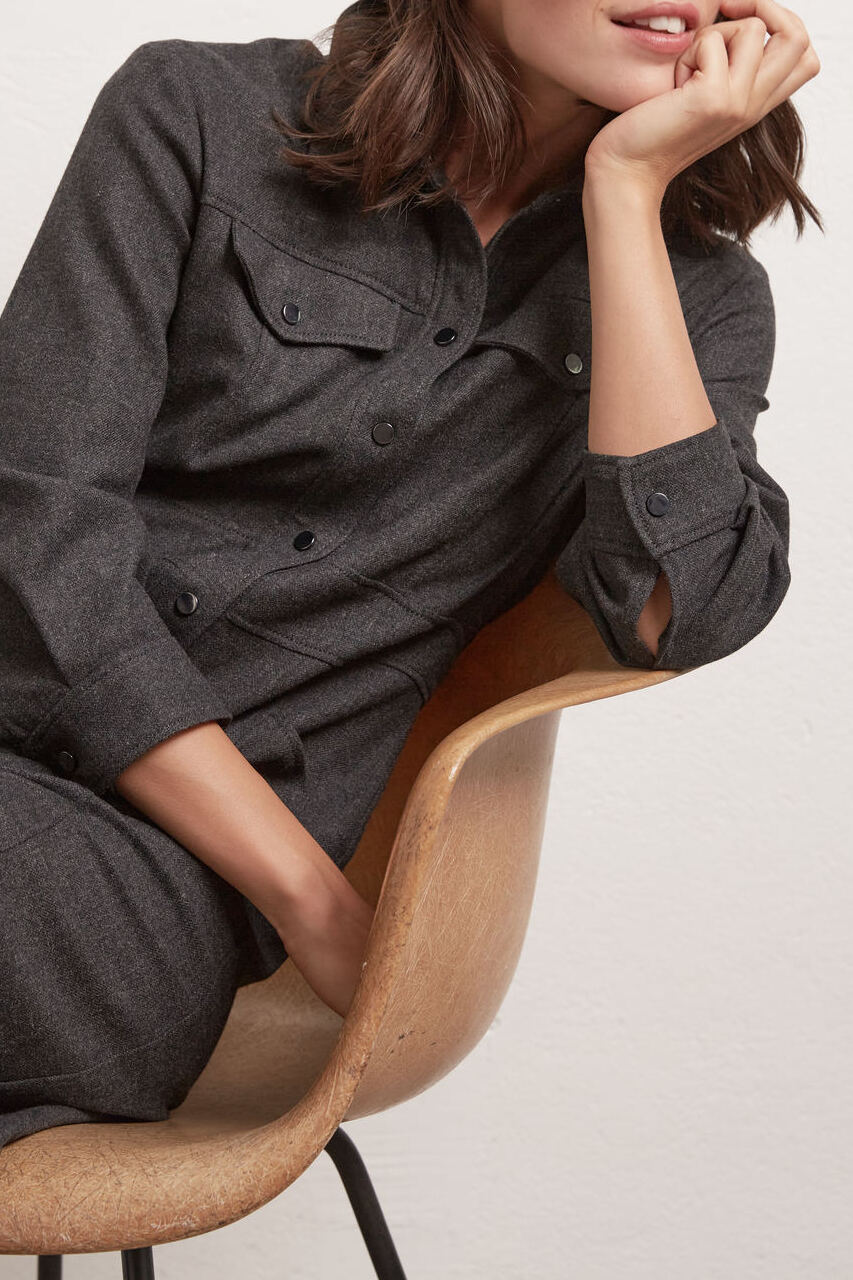 Robe-chemise en laine mélangée Faume - seconde main