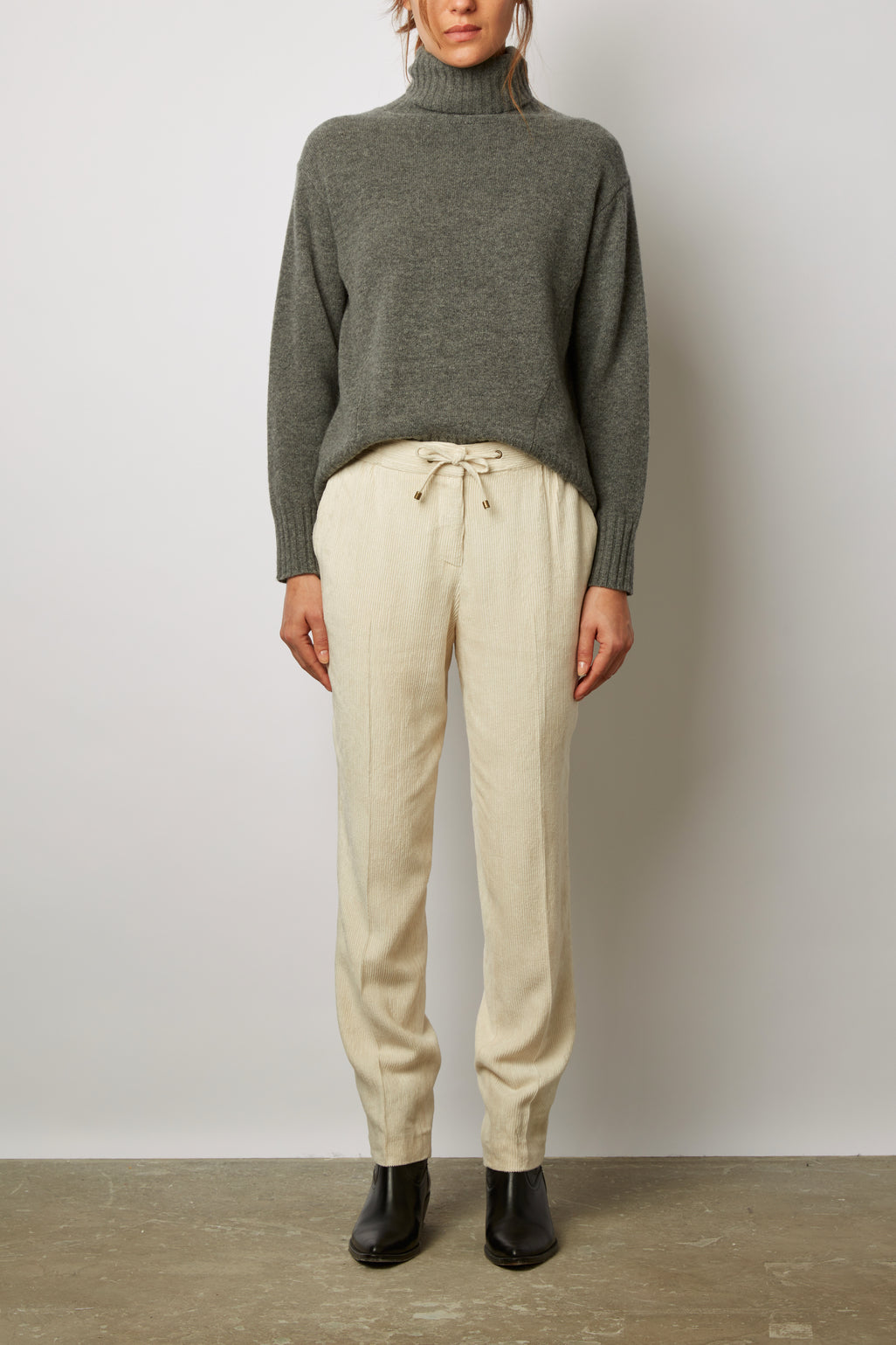 Pantalon fluide en velours côtelé - ELINDA Faume - seconde main