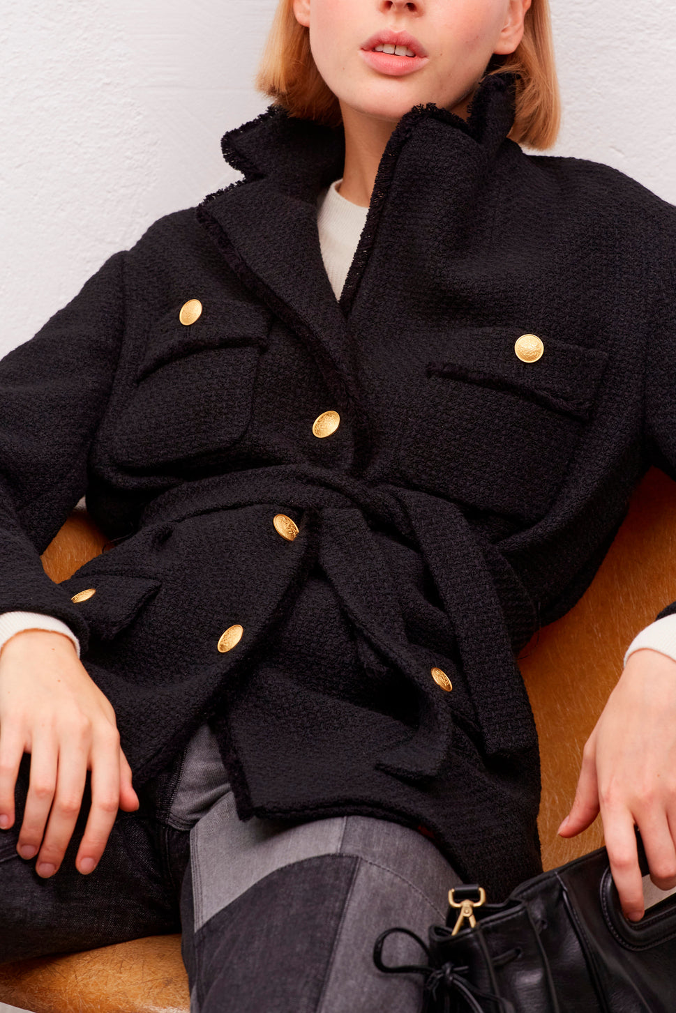 Veste en tweed et boutons dorés - NAOMI Faume - seconde main