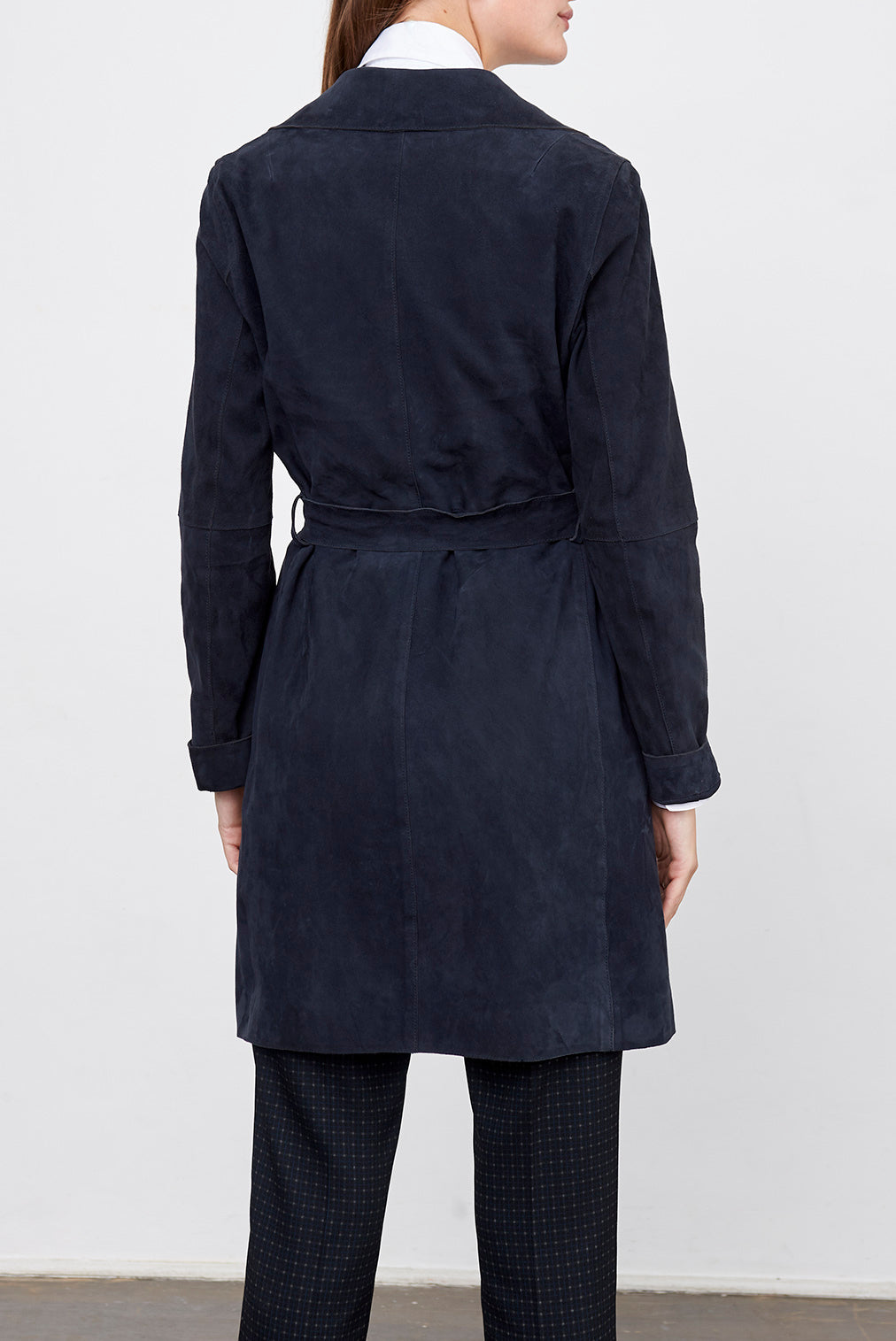 OLWENN - Manteau ceinturé en cuir Faume - seconde main