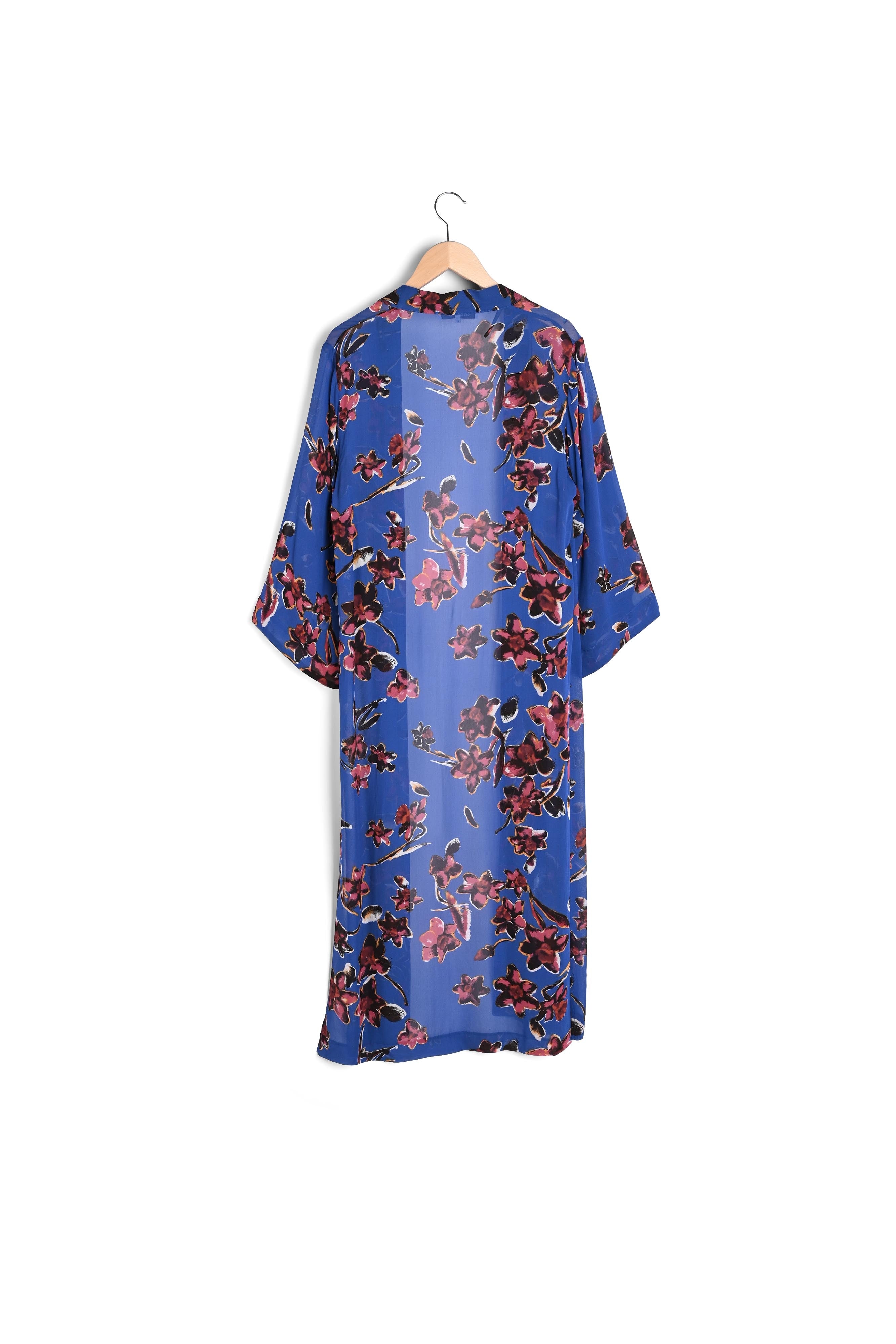 NAYLA - Gilet long et fluide à imprimé floral Faume - seconde main