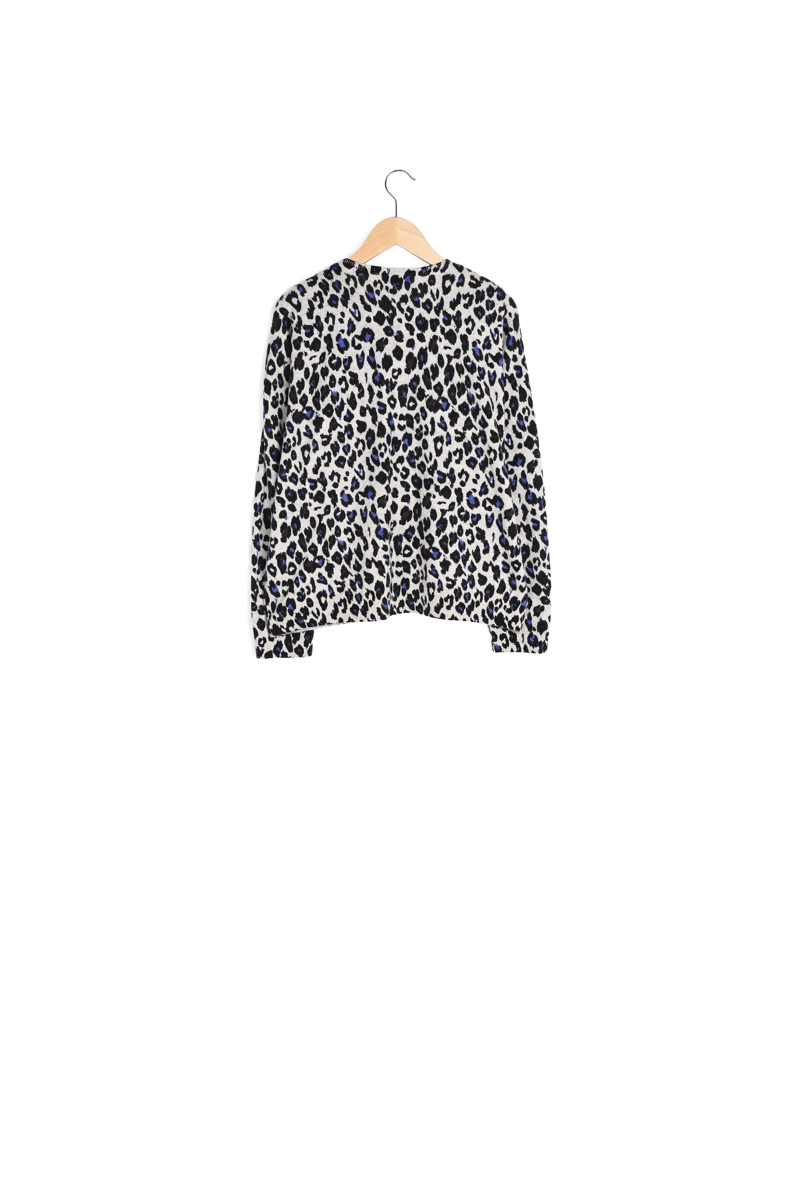 Pull en laine à motif léopard - LUCILLE Faume - seconde main