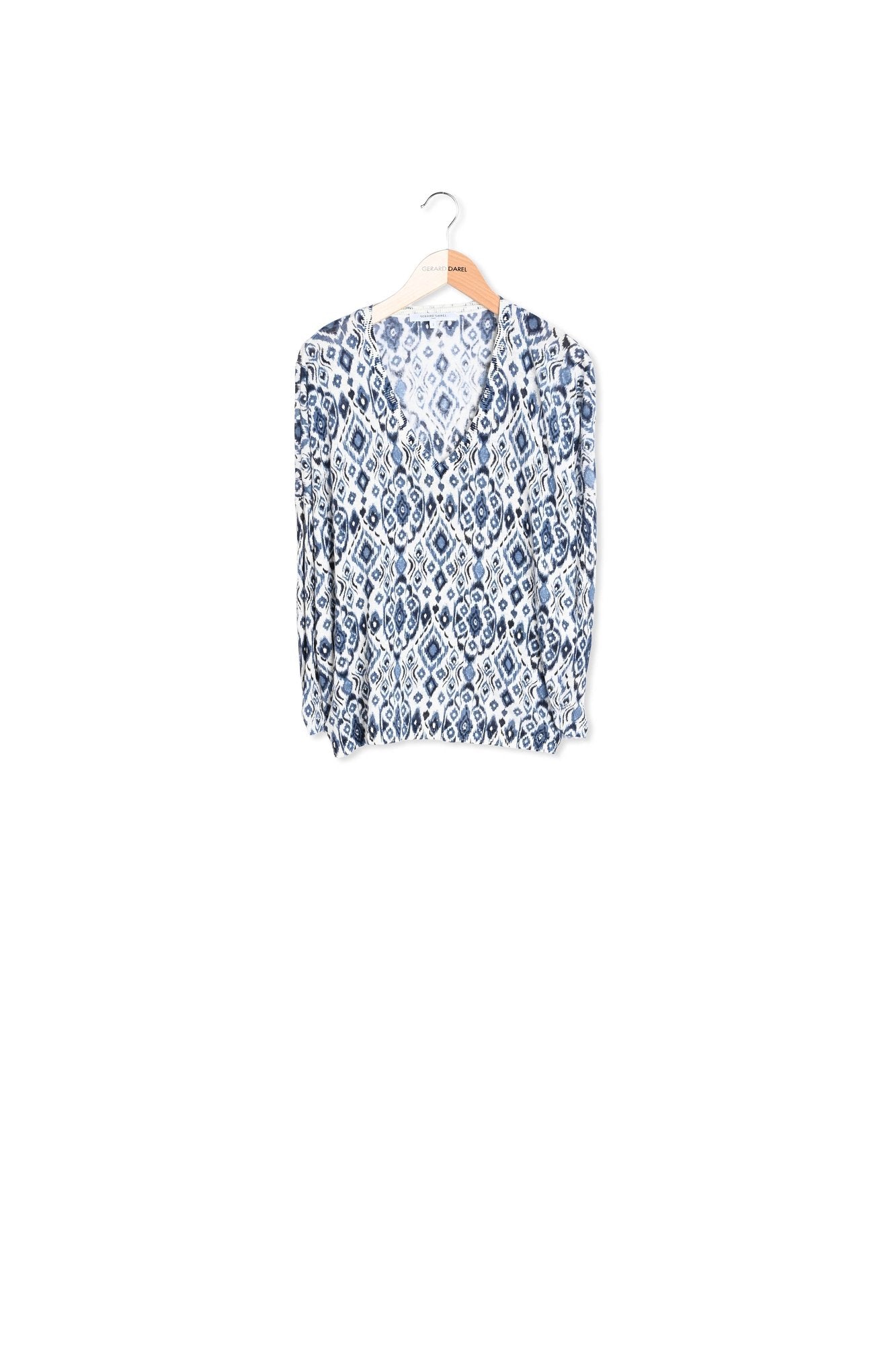 Pull en lin imprimé Ikat - LAURENCE Faume - seconde main