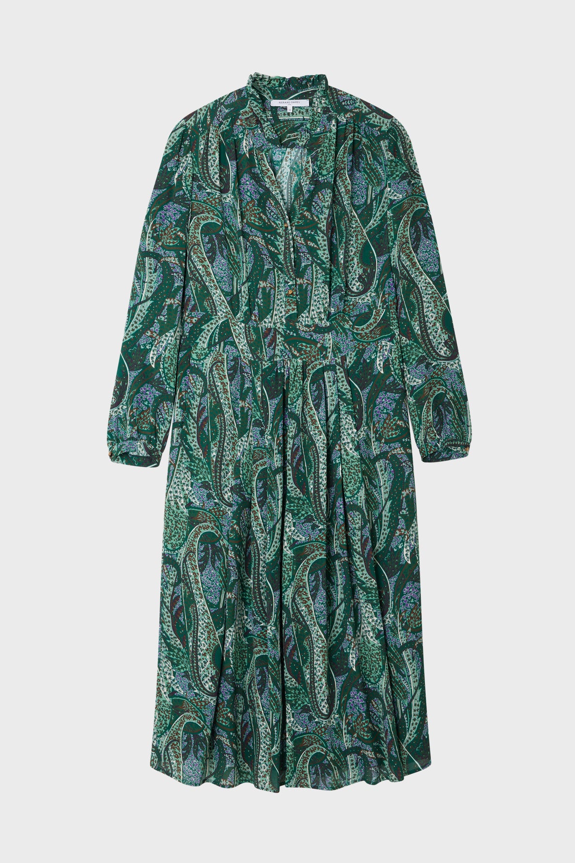 Robe longue en crêpe mousseline imprimé - JOIA Faume - seconde main