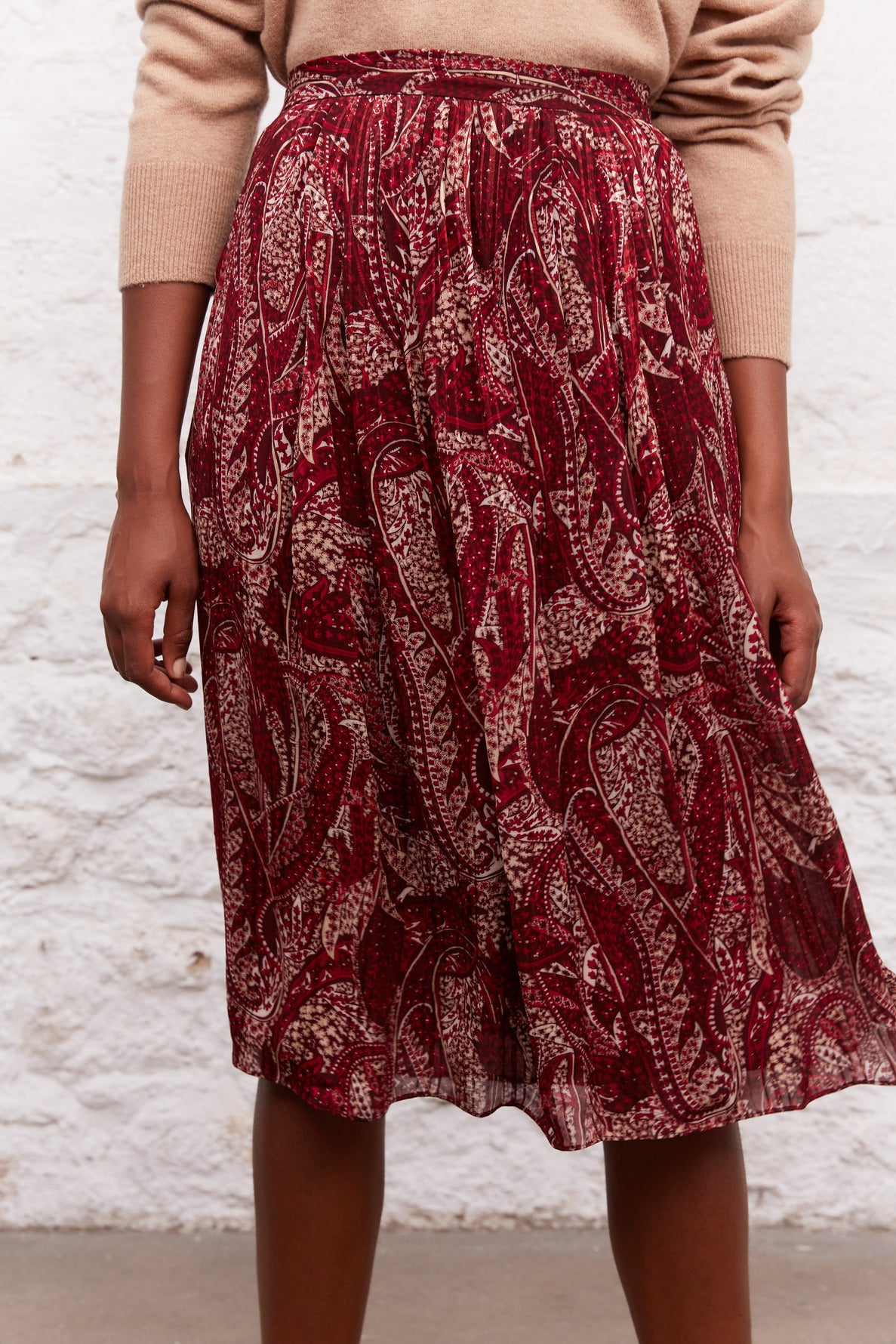 Jupe midi imprimée cachemire - BALMA Faume - seconde main