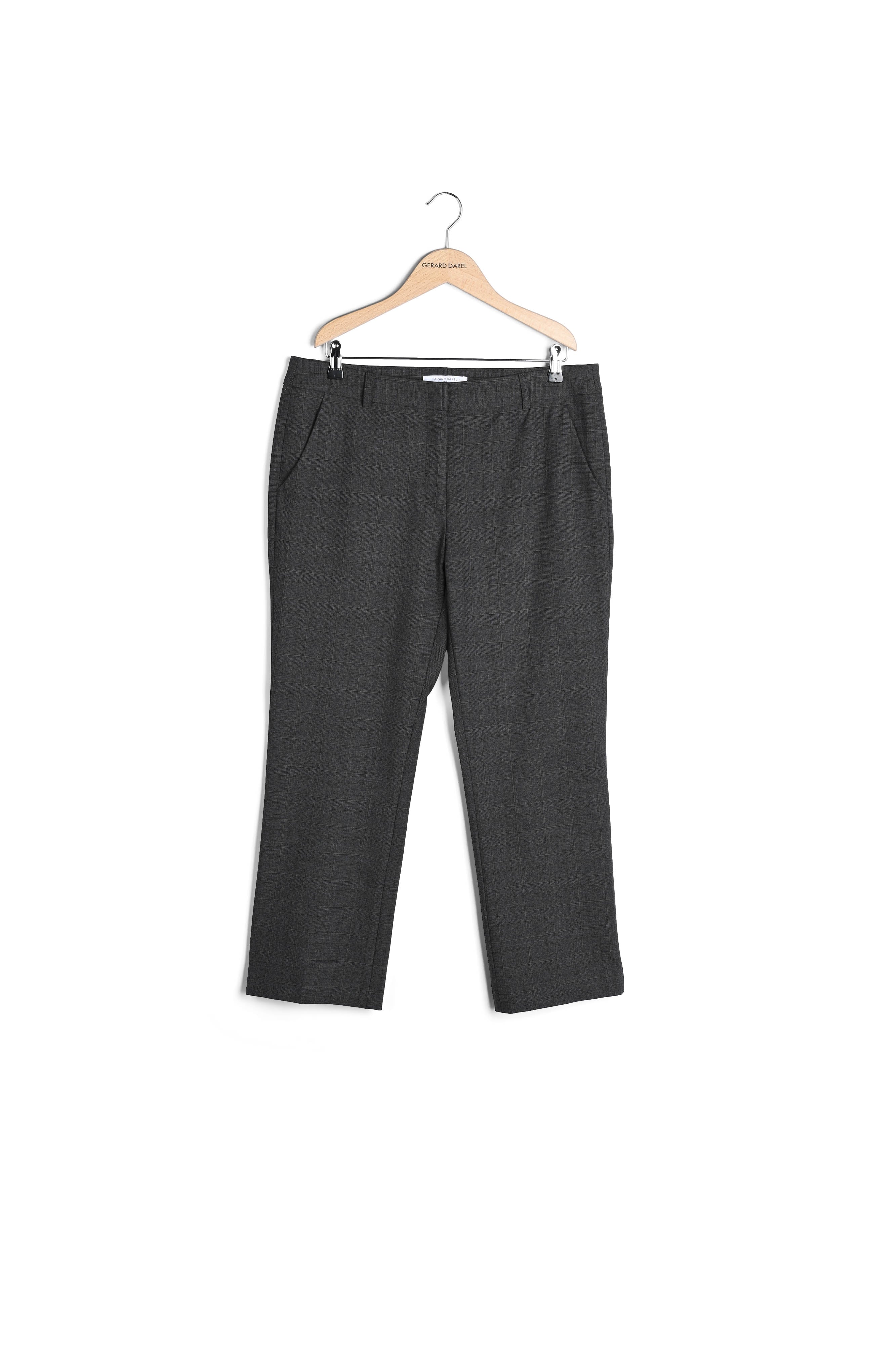 Pantalon droit à carreaux discrets - ELIZ Faume - seconde main