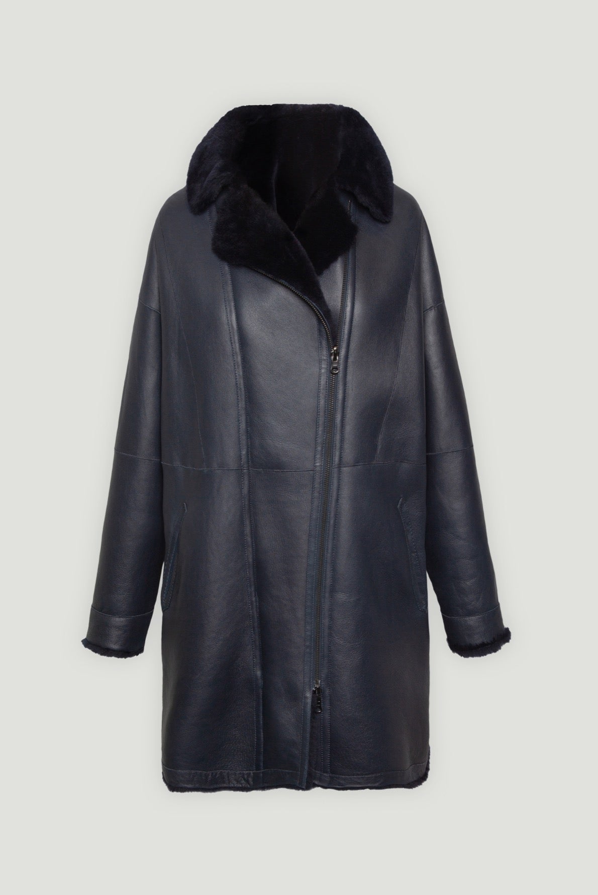 AXELLE - Manteau en cuir de mouton Faume - seconde main