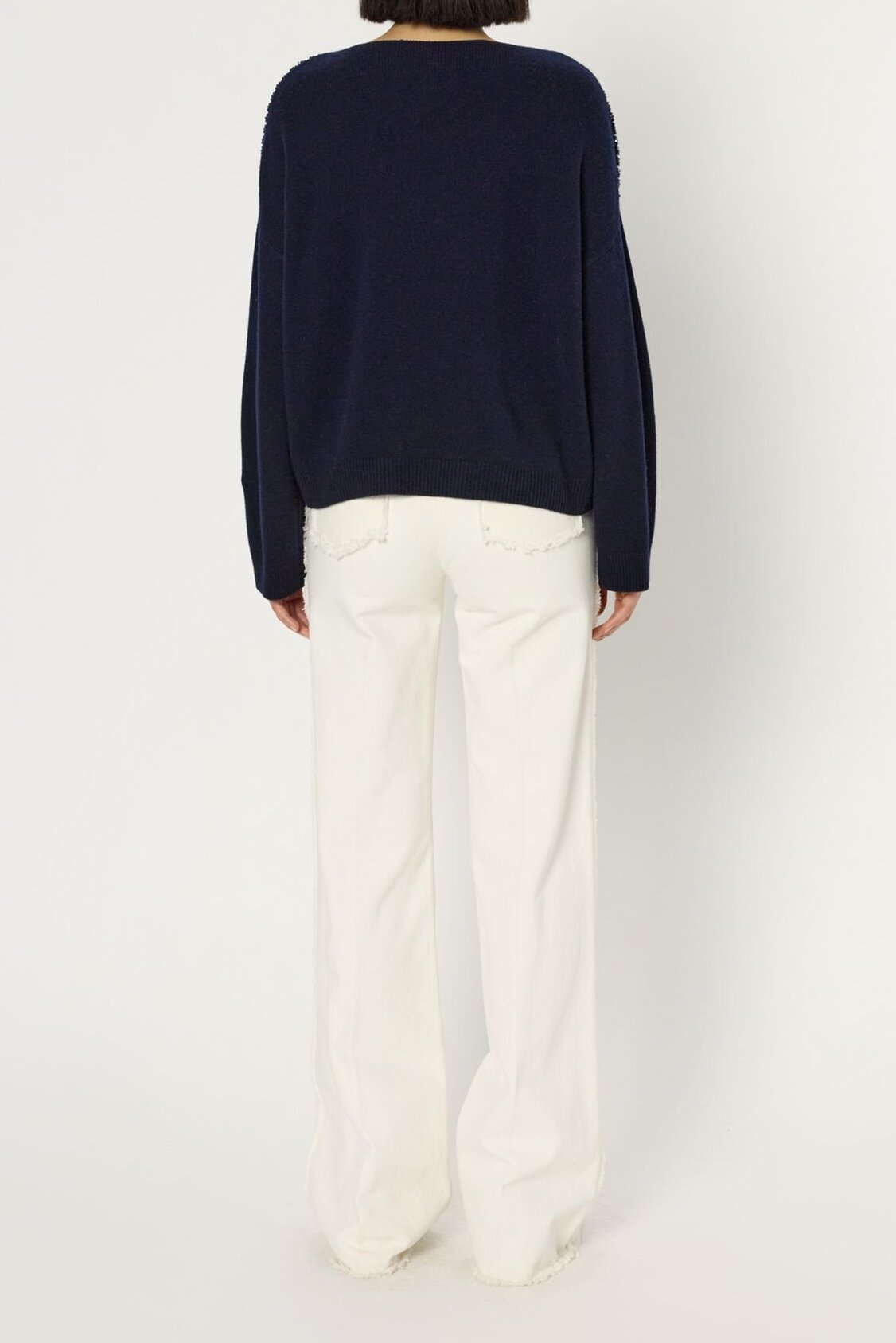 Pull ample en laine à strass - ESME Faume - seconde main