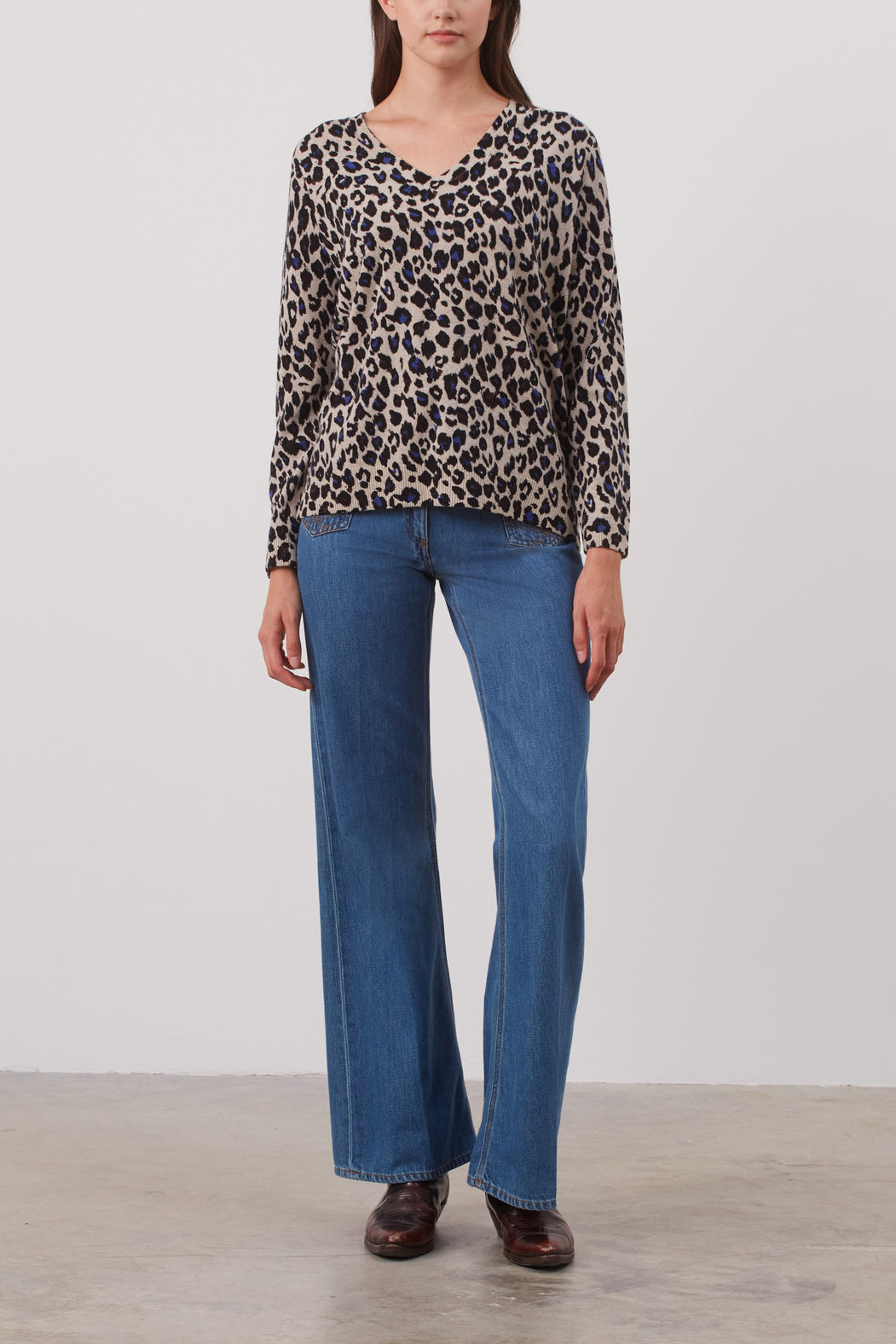 Pull en laine à motif léopard - LUCILLE Faume - seconde main