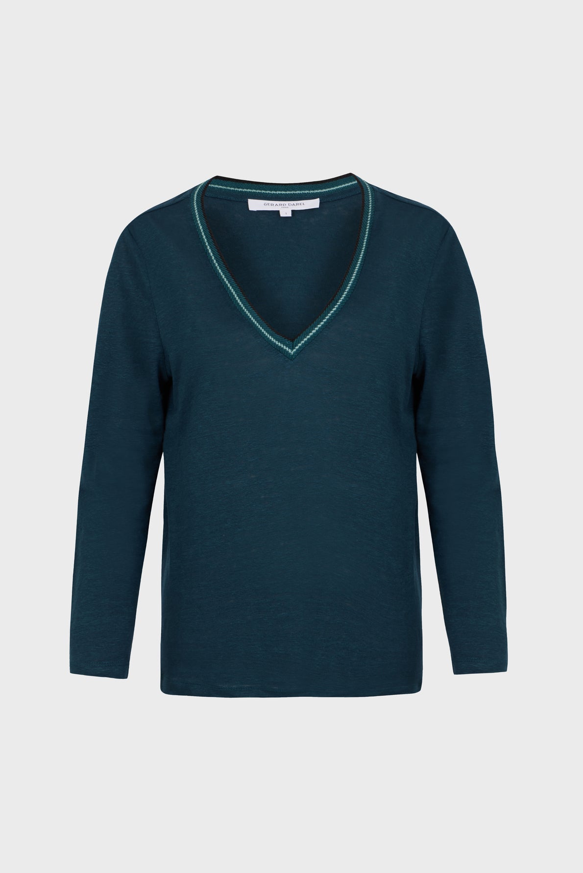 T-shirt en lin col V fantaisie - ADDIE Faume - seconde main