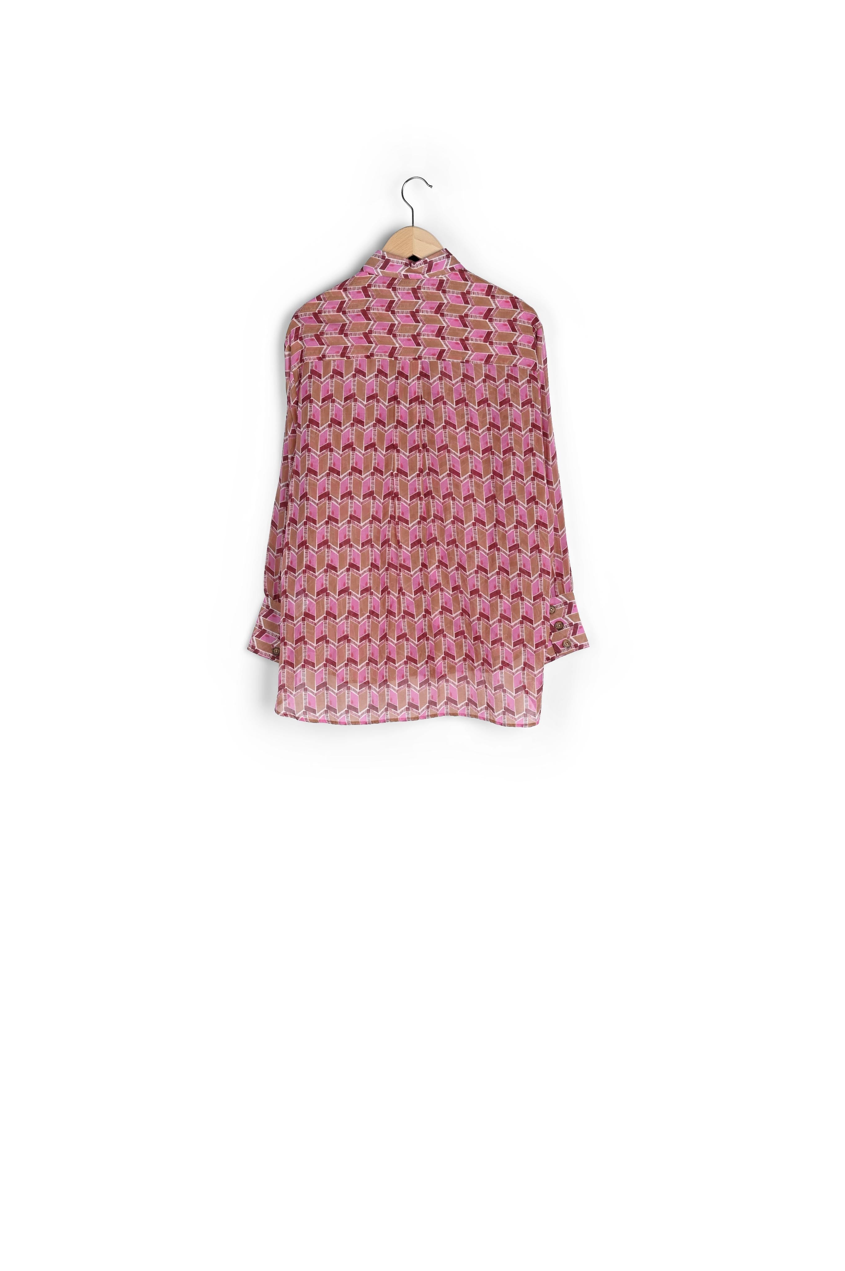 NAIS - chemise imprimée en coton et soie Faume - seconde main