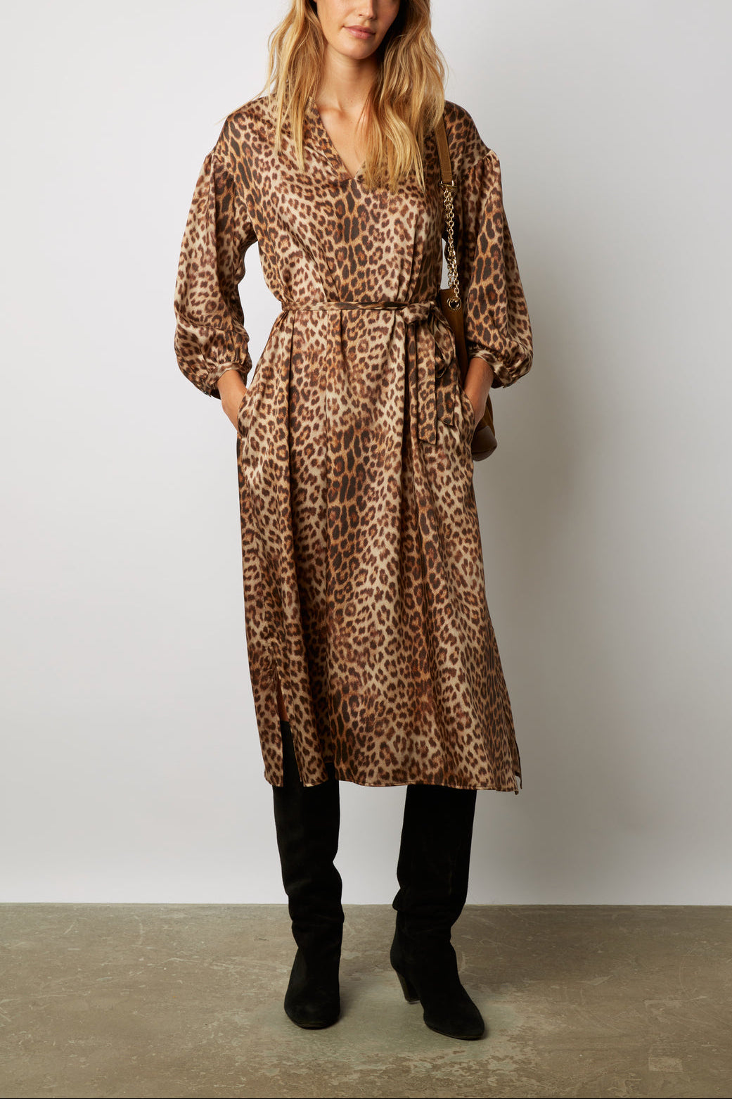 Robe longue esprit tunique à imprimé léopard - JULIAN Faume - seconde main