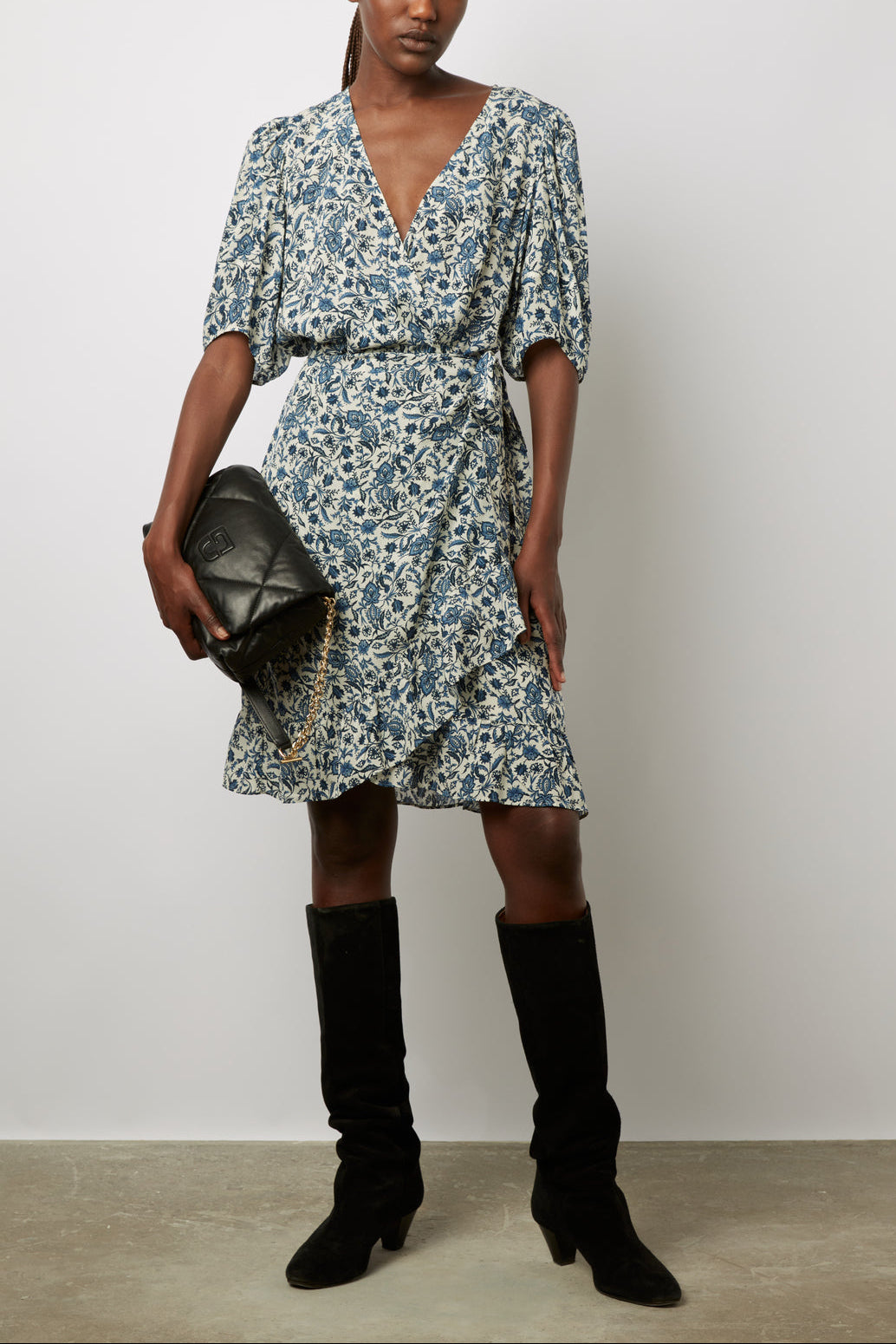 Robe courte portefeuille imprimé cachemire - JESABELLE Faume - seconde main