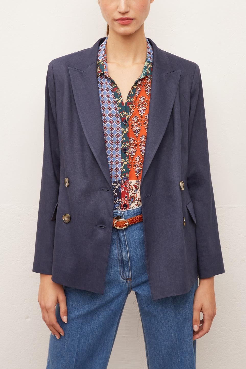 AMANDA - Veste de blazer en lin mélangé Faume - seconde main