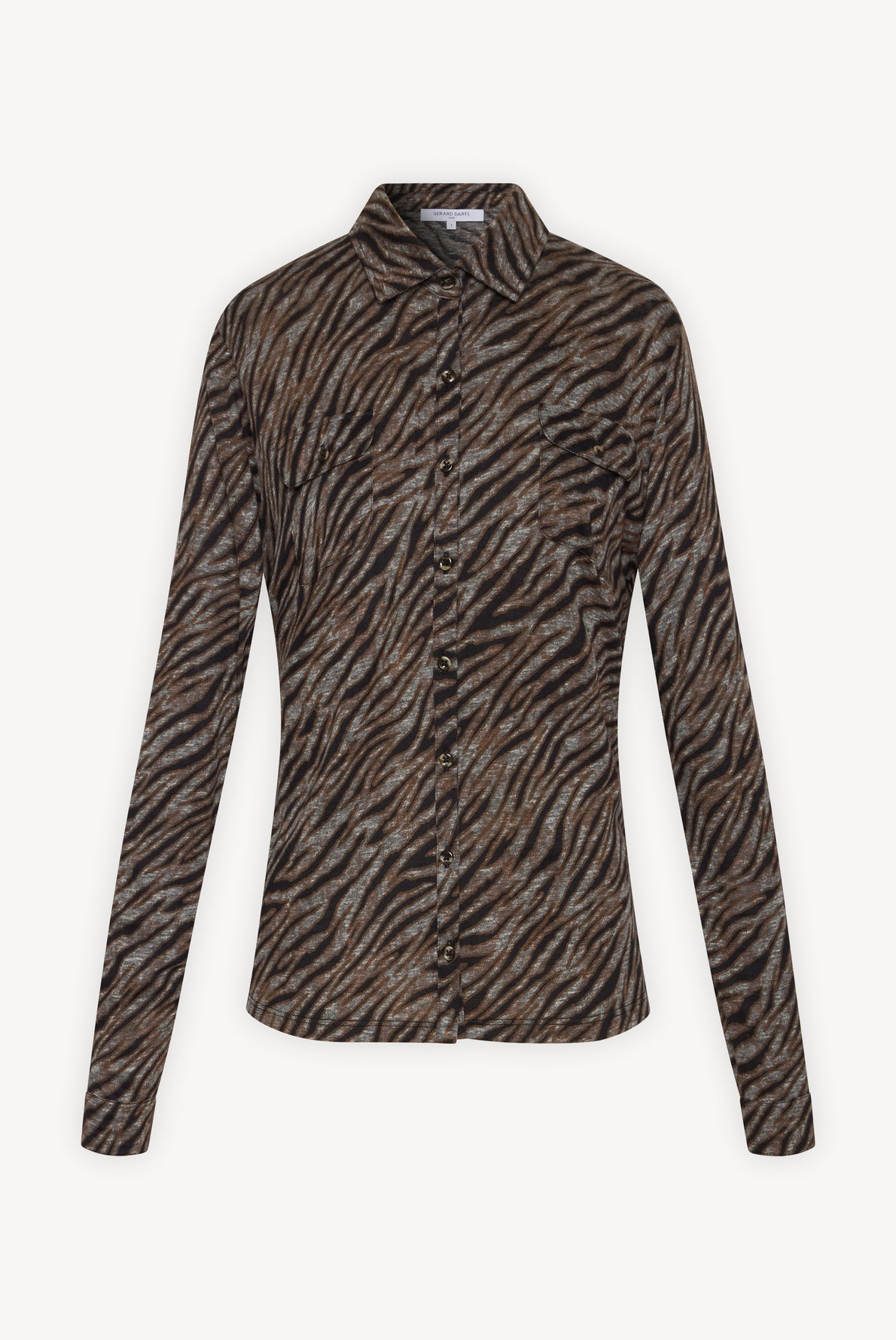 Chemise en jersey imprimé d'un motif zébré - ADELE Faume - seconde main