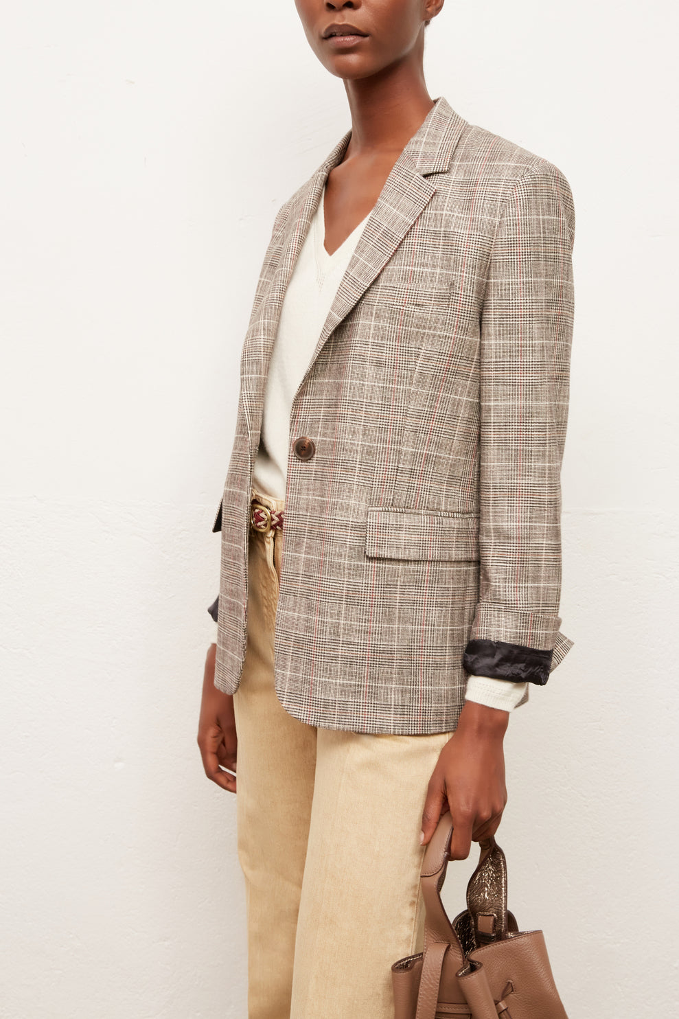 Bruma - Veste à imprimé prince de galles Faume - seconde main