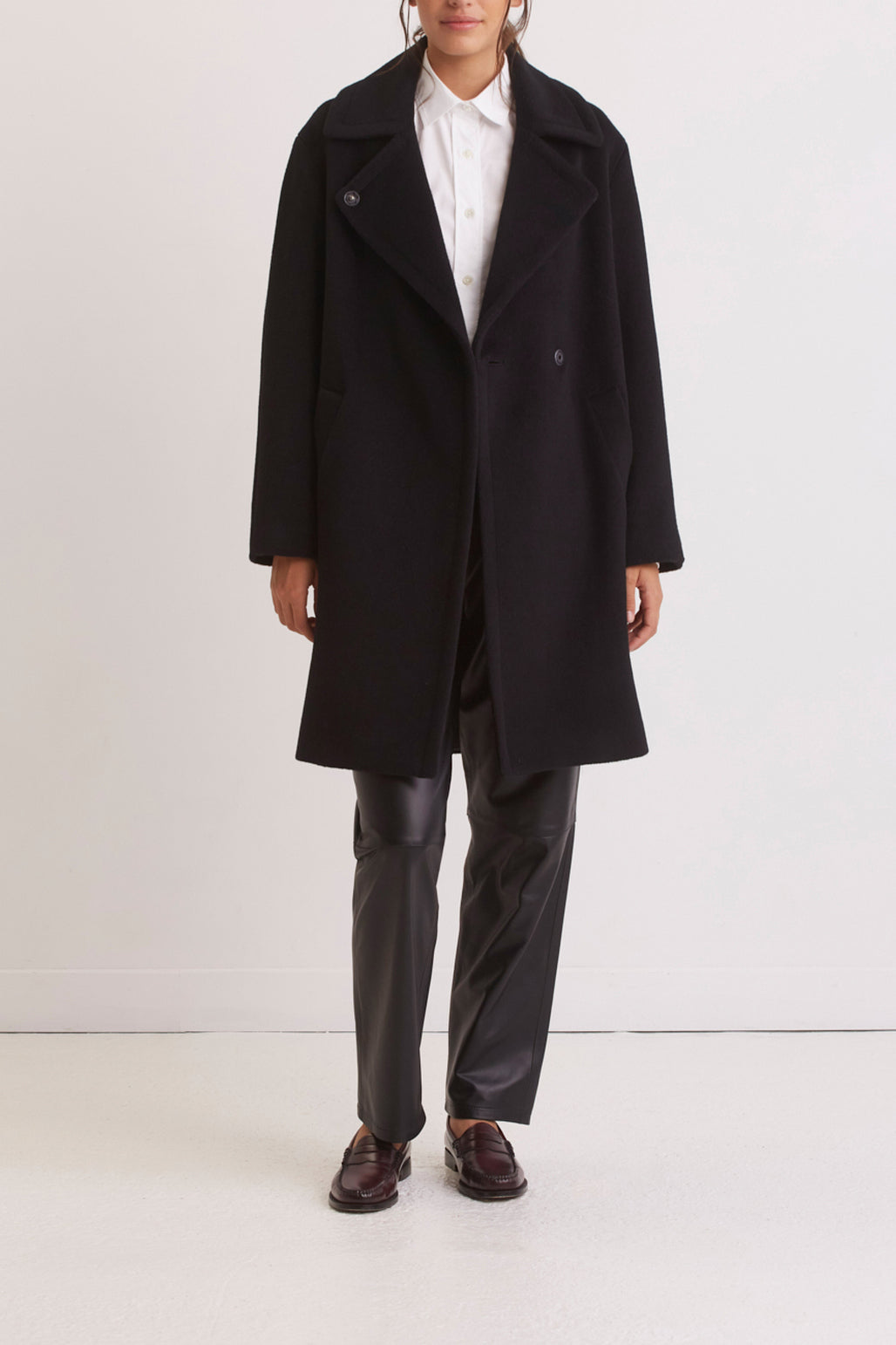 Manteau droit en laine angora - SANDRA Faume - seconde main