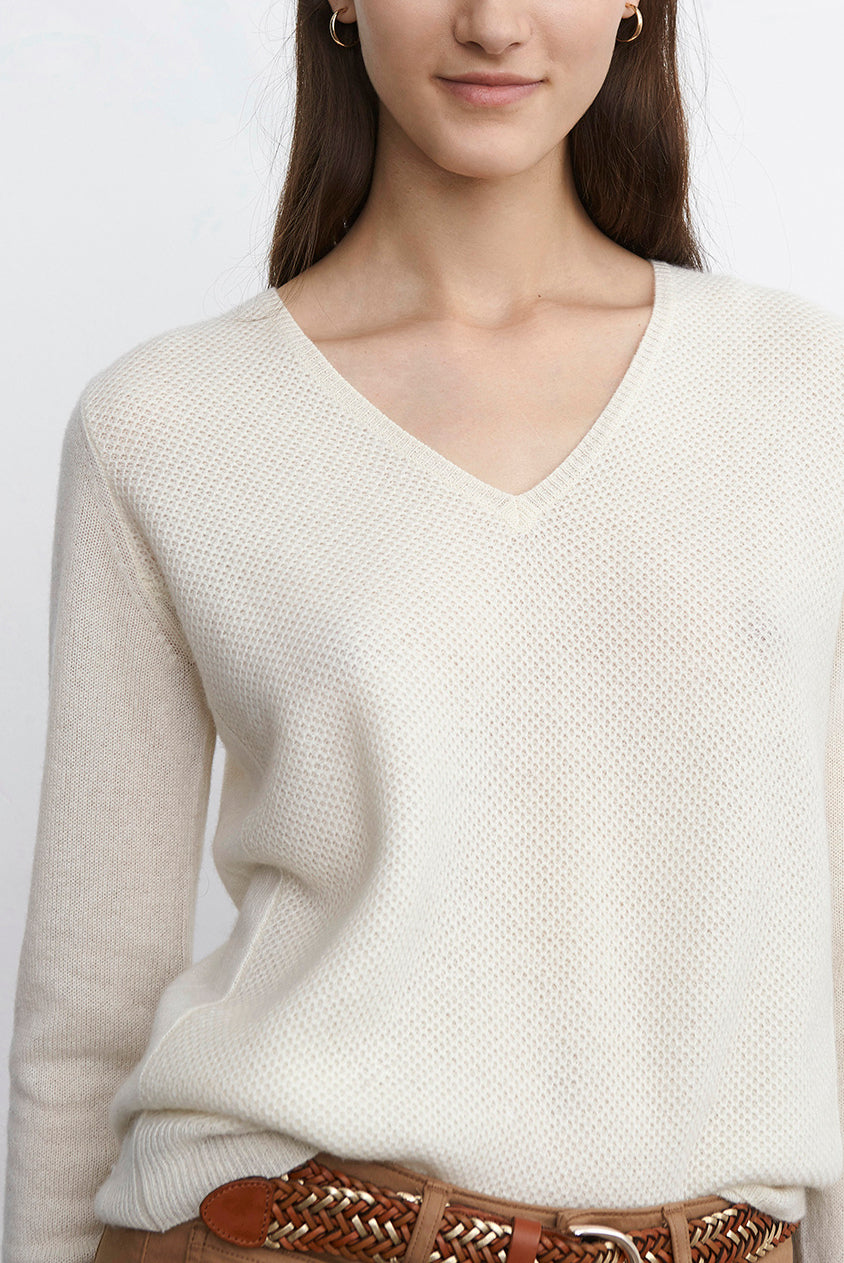 SHEILBY - Pull V en cachemire Faume - seconde main