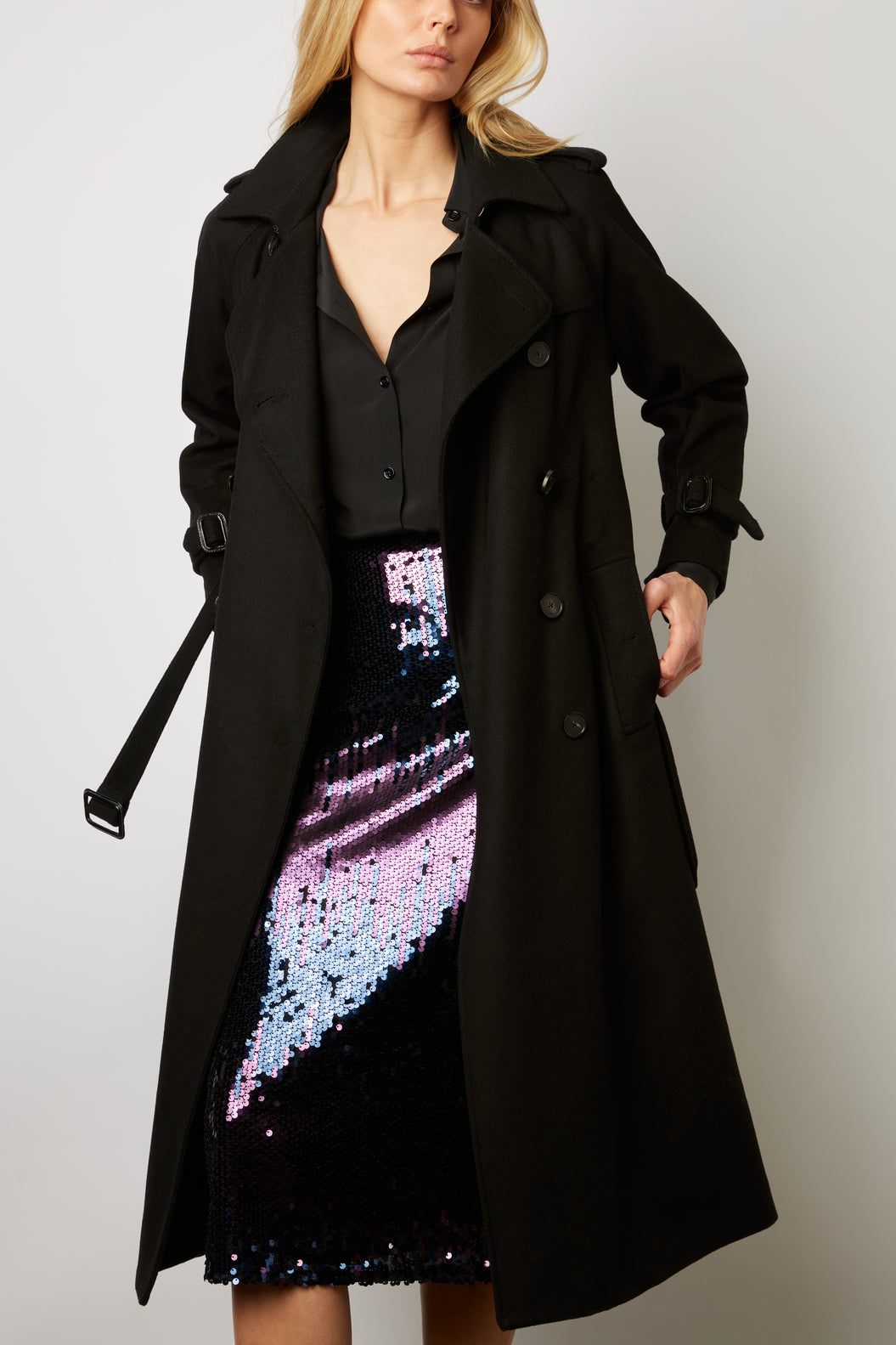 Trench long en laine et cachemire - SERGE Faume - seconde main