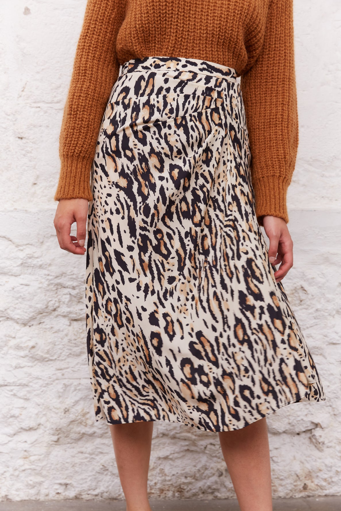 Jupe midi à imprimé léopard - BALI Faume - seconde main