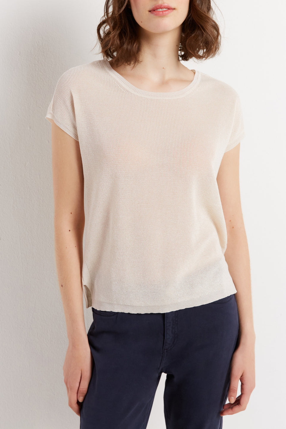 Pull manches courtes en maille fine - LILA Faume - seconde main