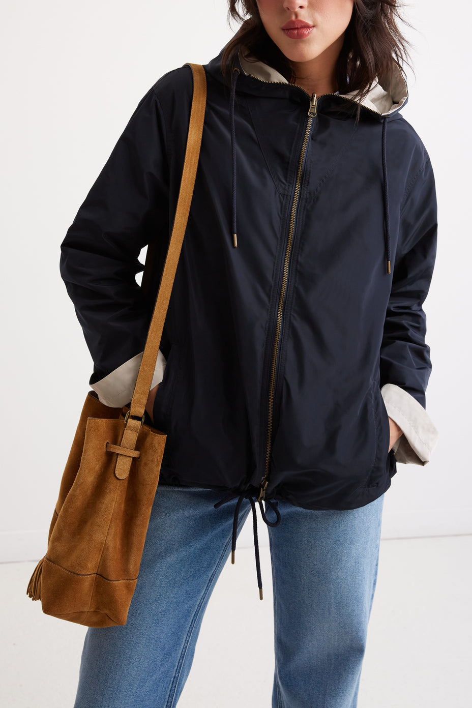 Parka courte réversible en nylon technique - SHAAN Faume - seconde main
