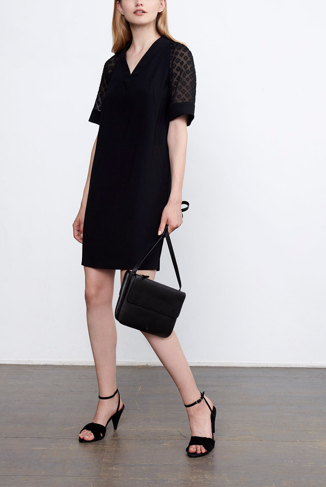 DUNE - Robe en crêpe et jacquard dévoré Faume - seconde main