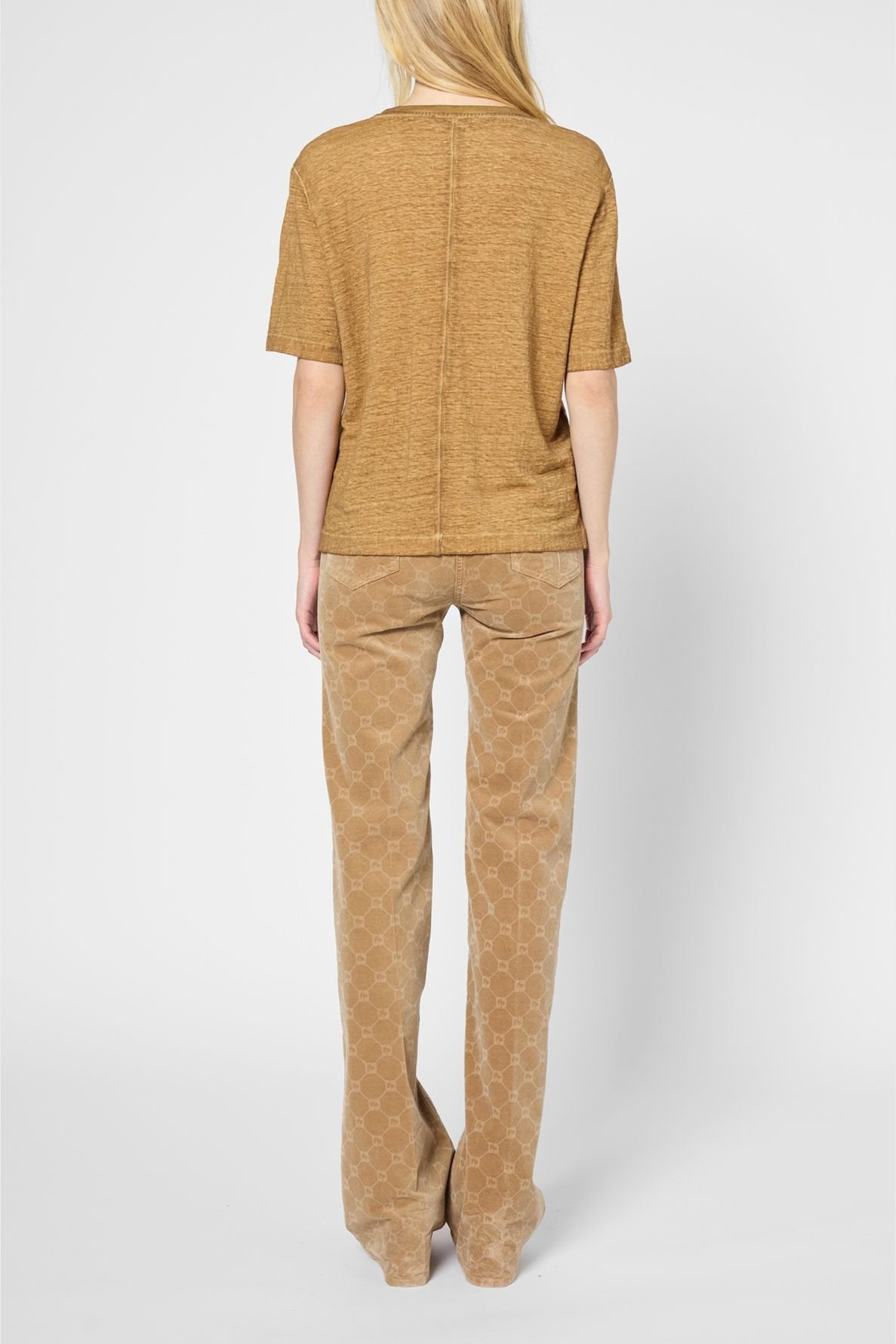 T-shirt ample à col V en lin - GRETA Faume - seconde main