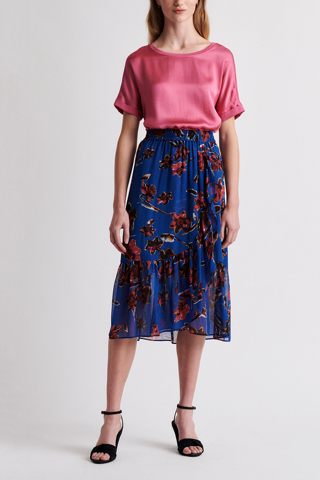 LICCIA - Jupe portefeuille imprimée à volants Faume - seconde main