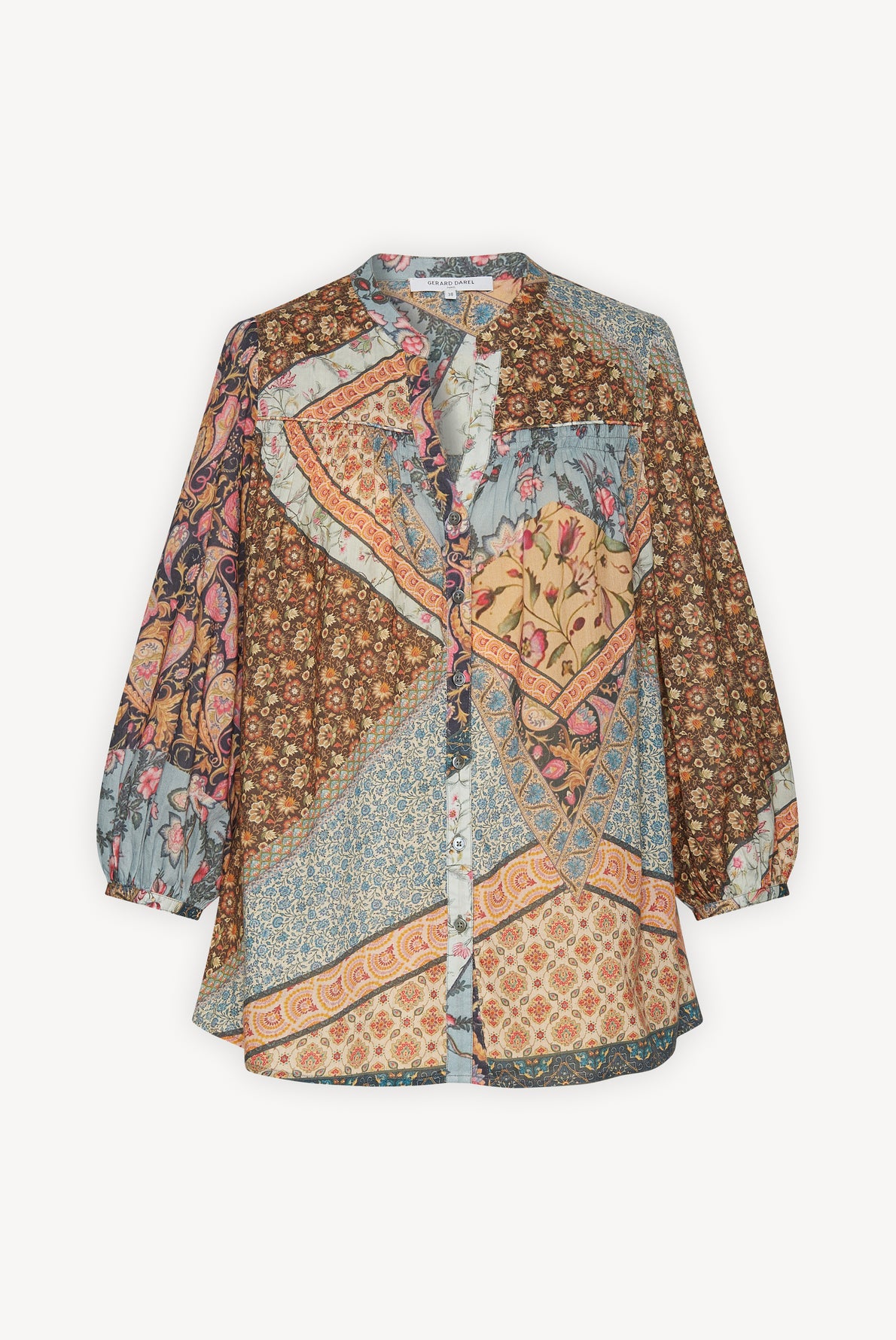 NUBIA - Blouse en voile de coton façon patchwork Faume - seconde main