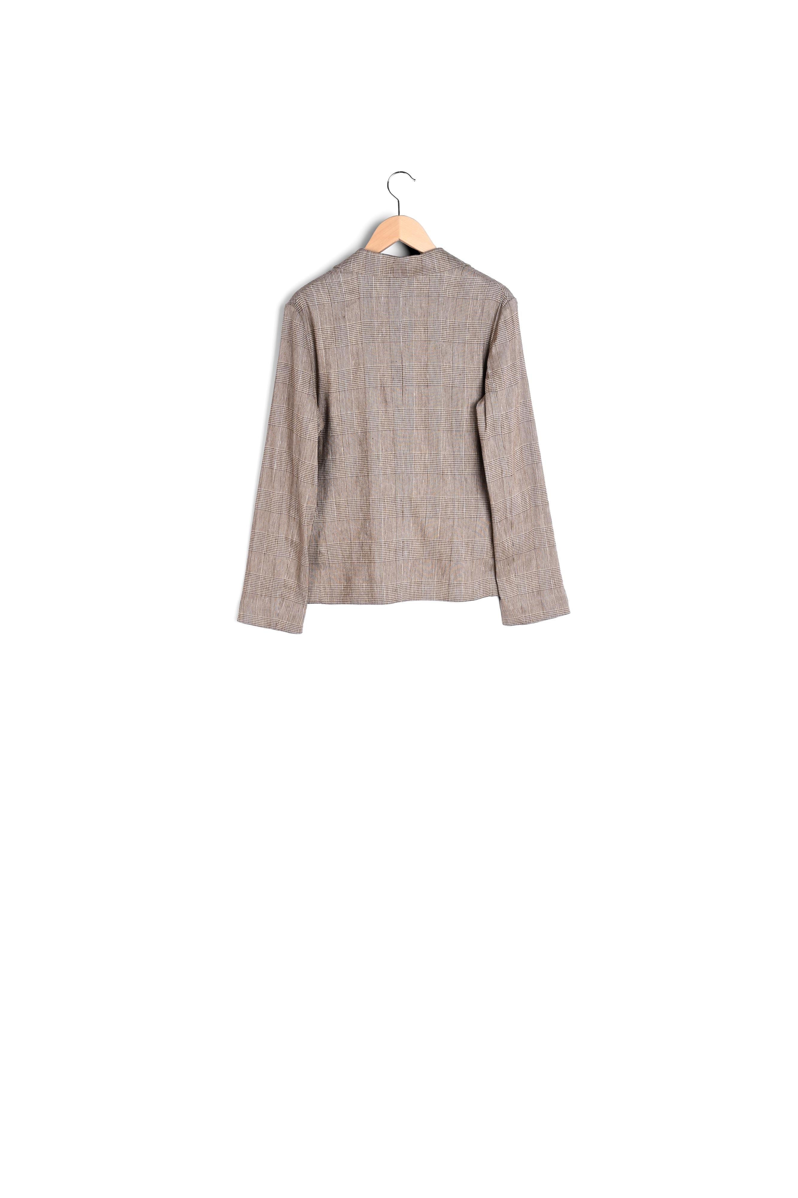 ALEXA - Veste de tailleur en lin imprimé prince de galles Faume - seconde main