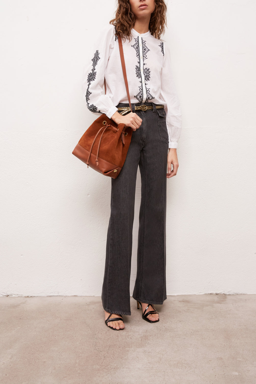 Pantalon large taille haute en jean - MANON Faume - seconde main