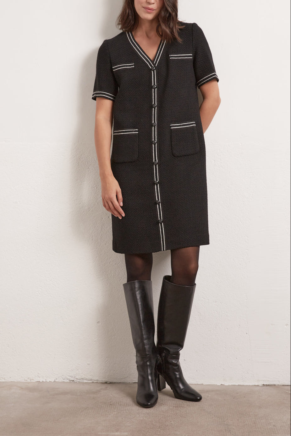 Robe V en tweed Faume - seconde main