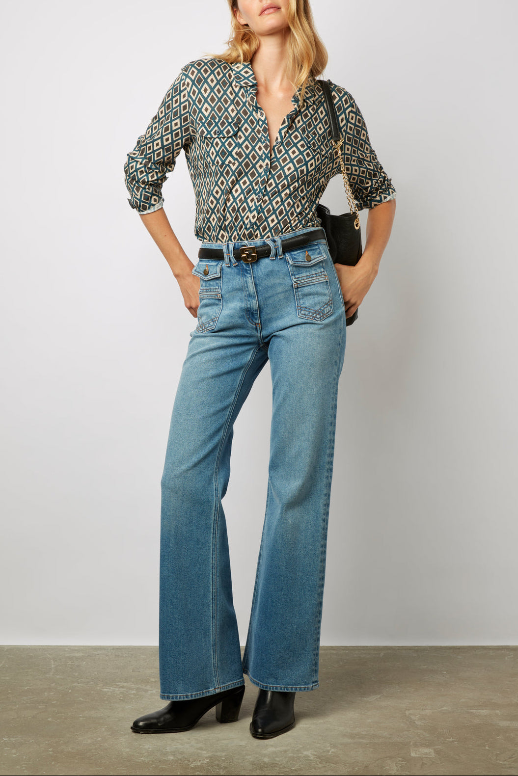 Chemise en coton imprimé Losanges - ABIGAEL Faume - seconde main