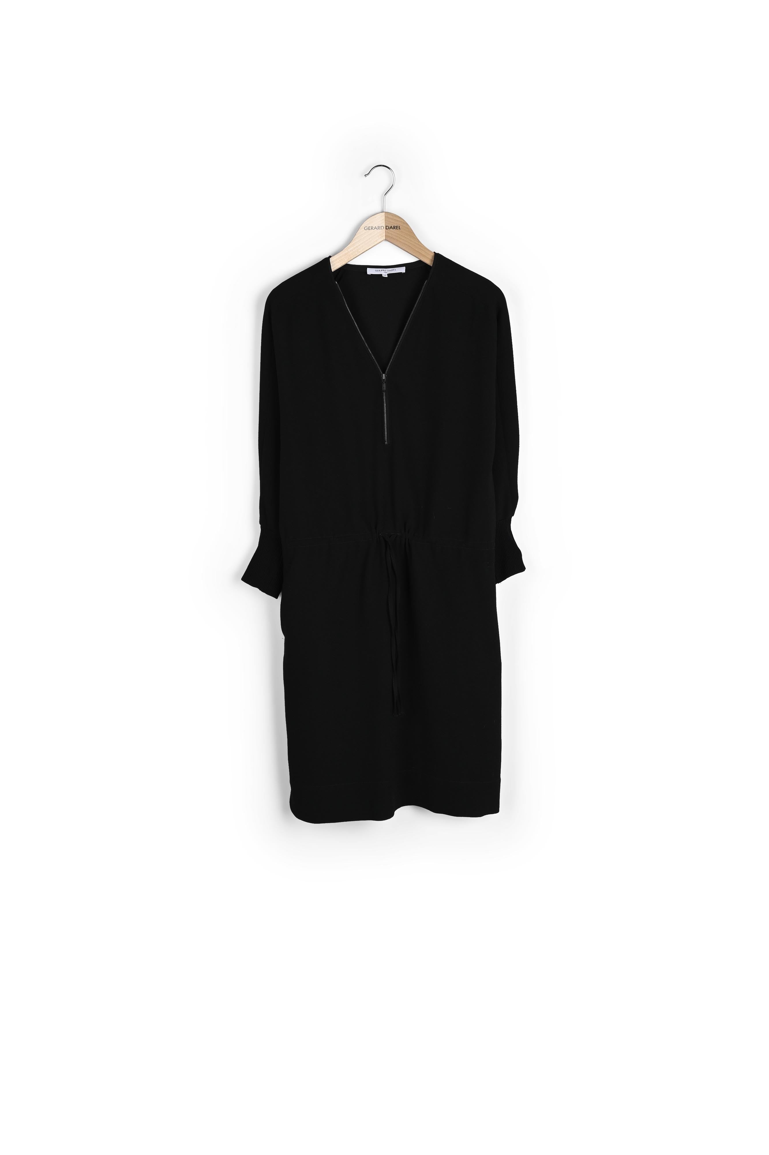 DONNA - Robe ceinturée en crêpe Faume - seconde main