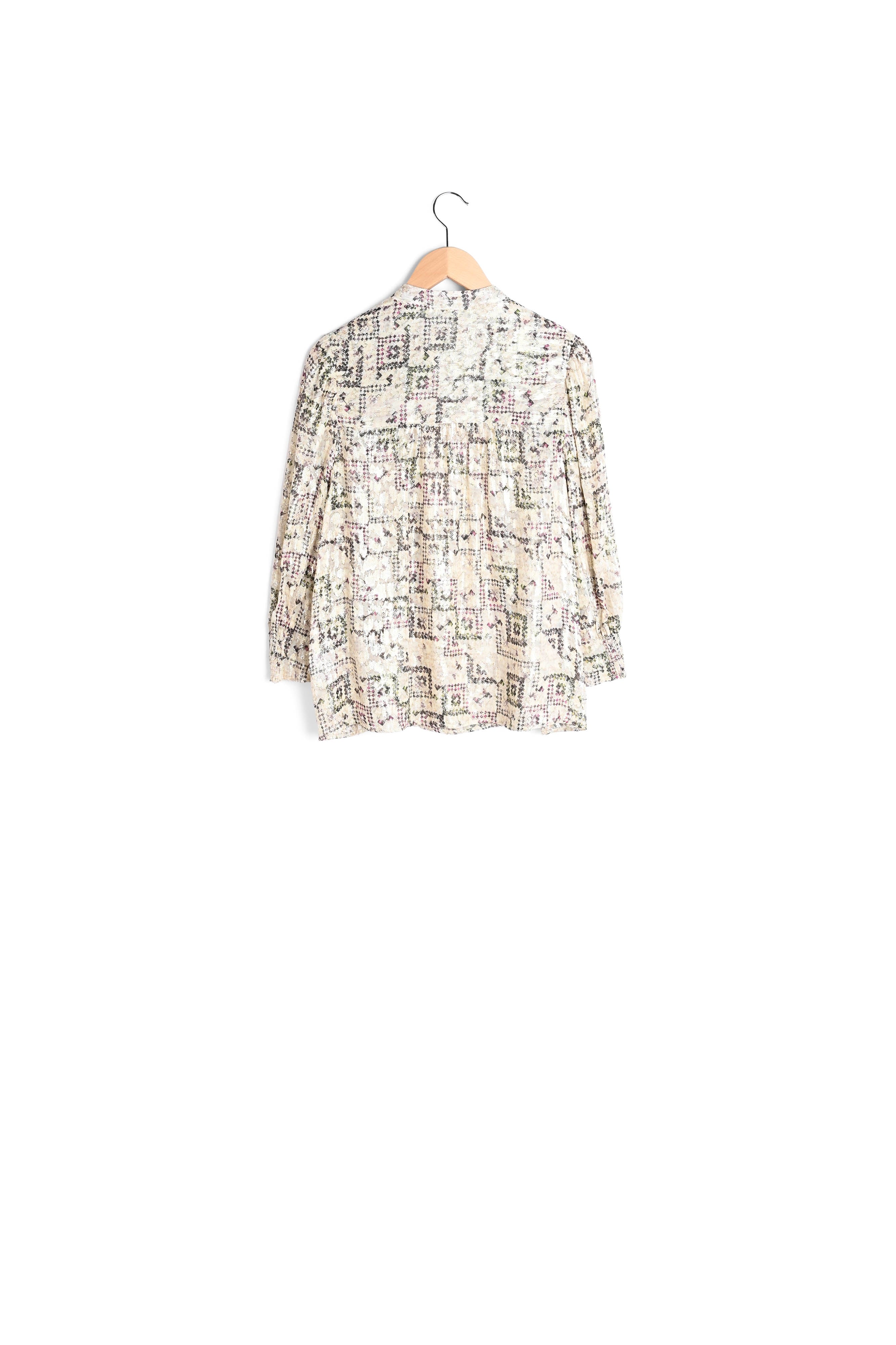 NANS - Blouse en soie imprimée avec Lurex Faume - seconde main