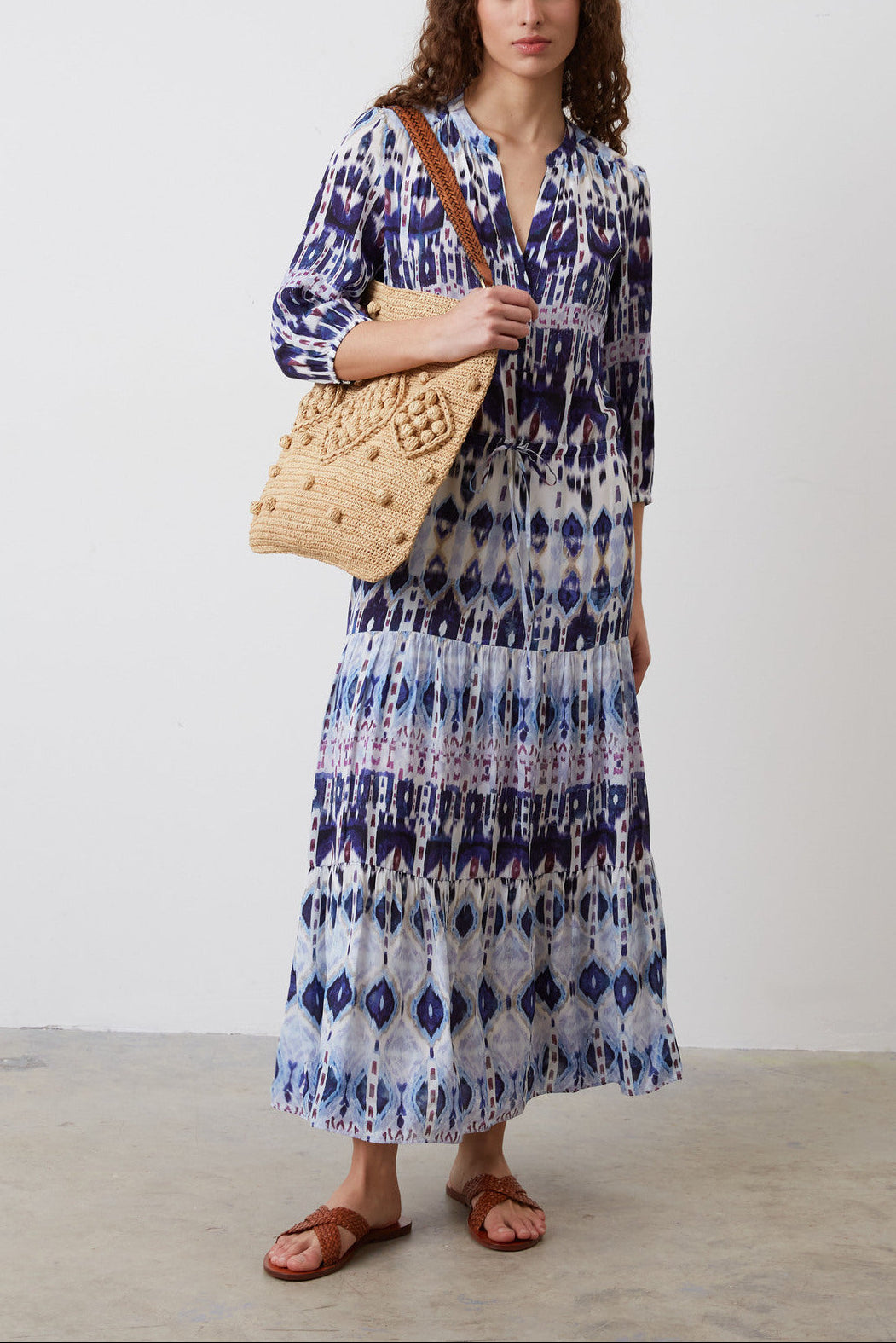 Robe maxi imprimé Ikat - JIVAN Faume - seconde main