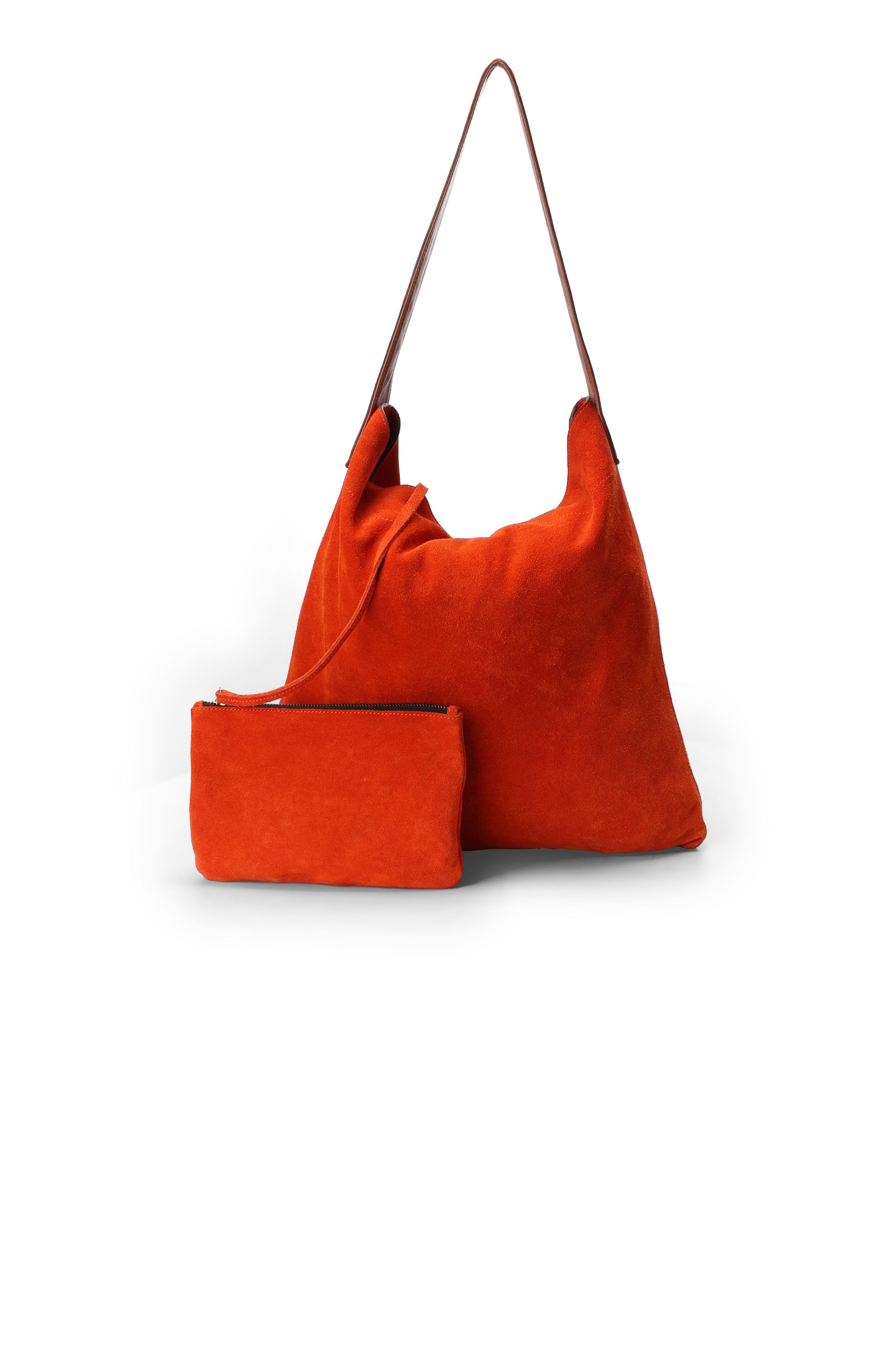 Sac Hobo en cuir velours - LADY FOLK Faume - seconde main