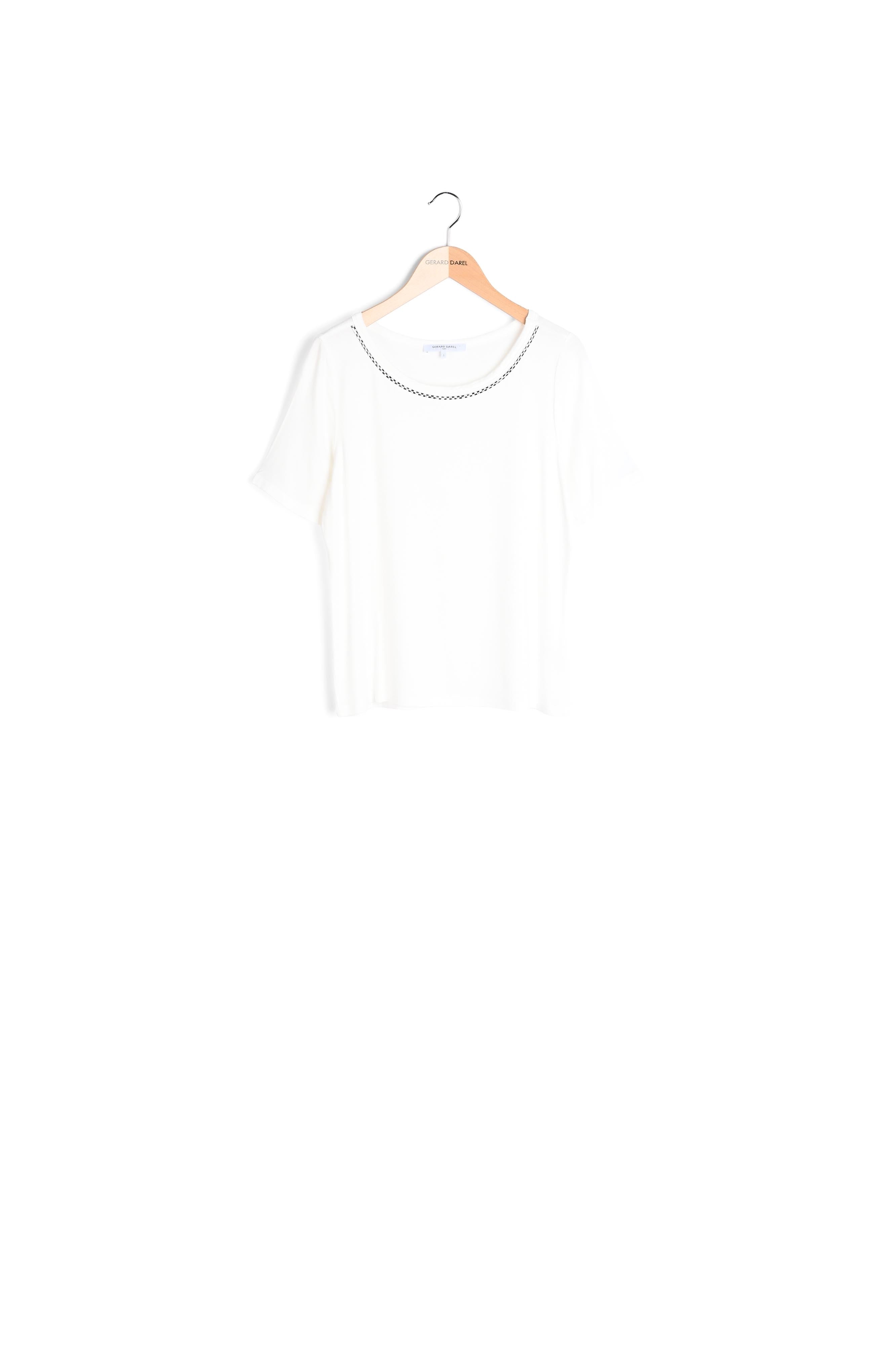 T-shirt uni à col rond fantaisie - ABEL Faume - seconde main