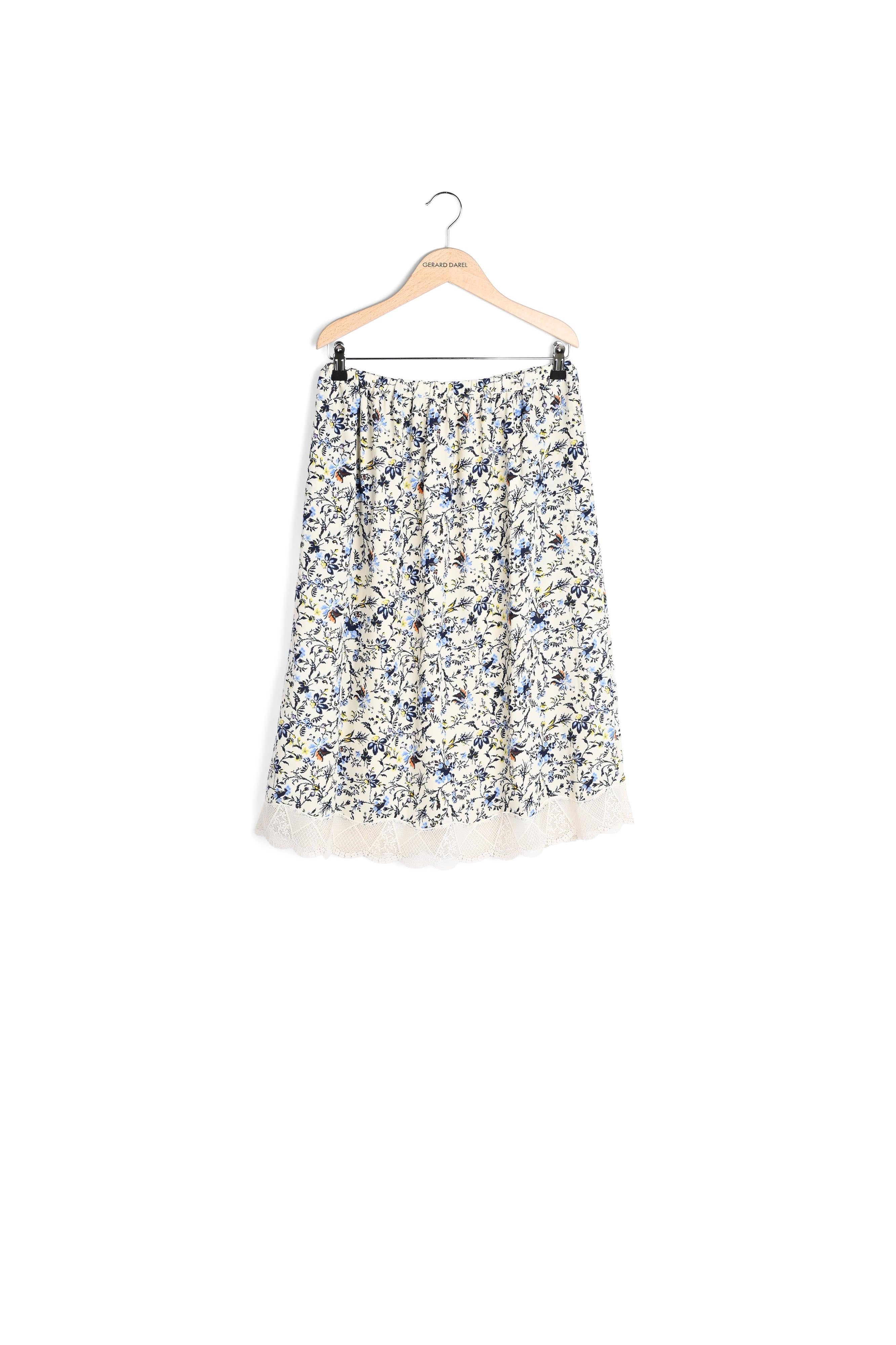 Jupe midi imprimée avec dentelle Faume - seconde main