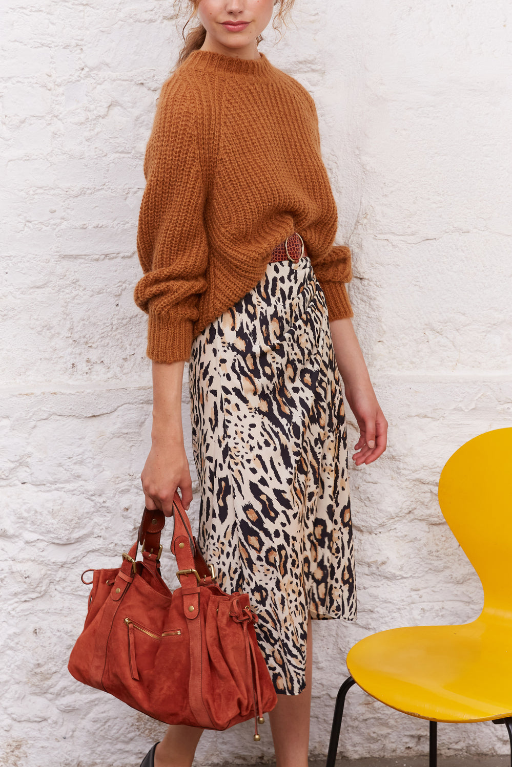 Jupe midi à imprimé léopard - BALI Faume - seconde main